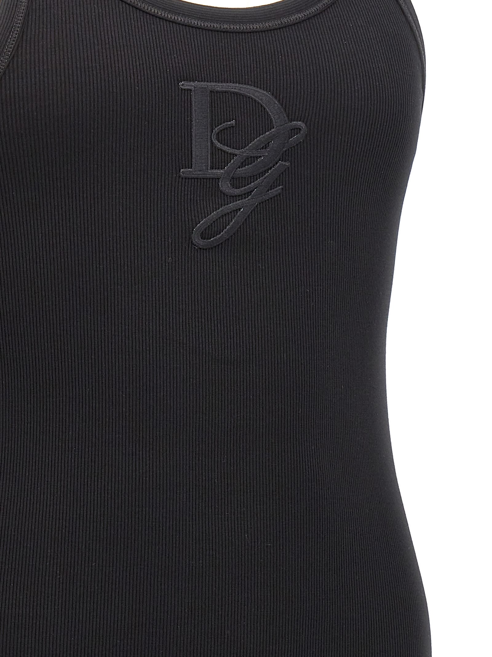 Dolce & Gabbana 'tank Top With Dg Embroidery In Black