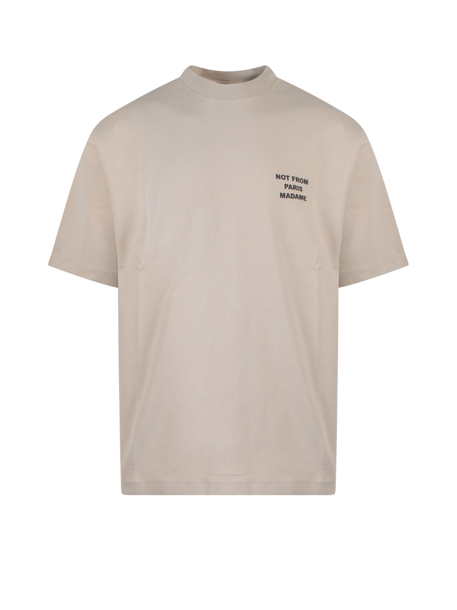 Drôle De Monsieur White Crewneck T-shirt With Slogan Print On The Front And Back In Cotton Man In White