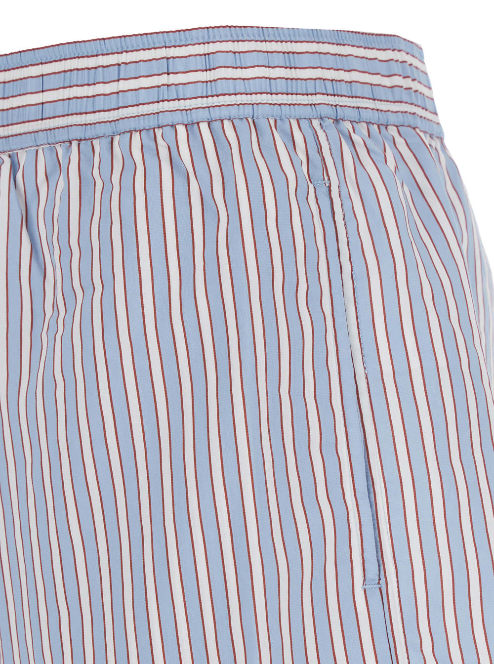 Ganni Violet Shorts With Logo Patch On The Front And All-over Striped Motif In Viscose Blend Woman