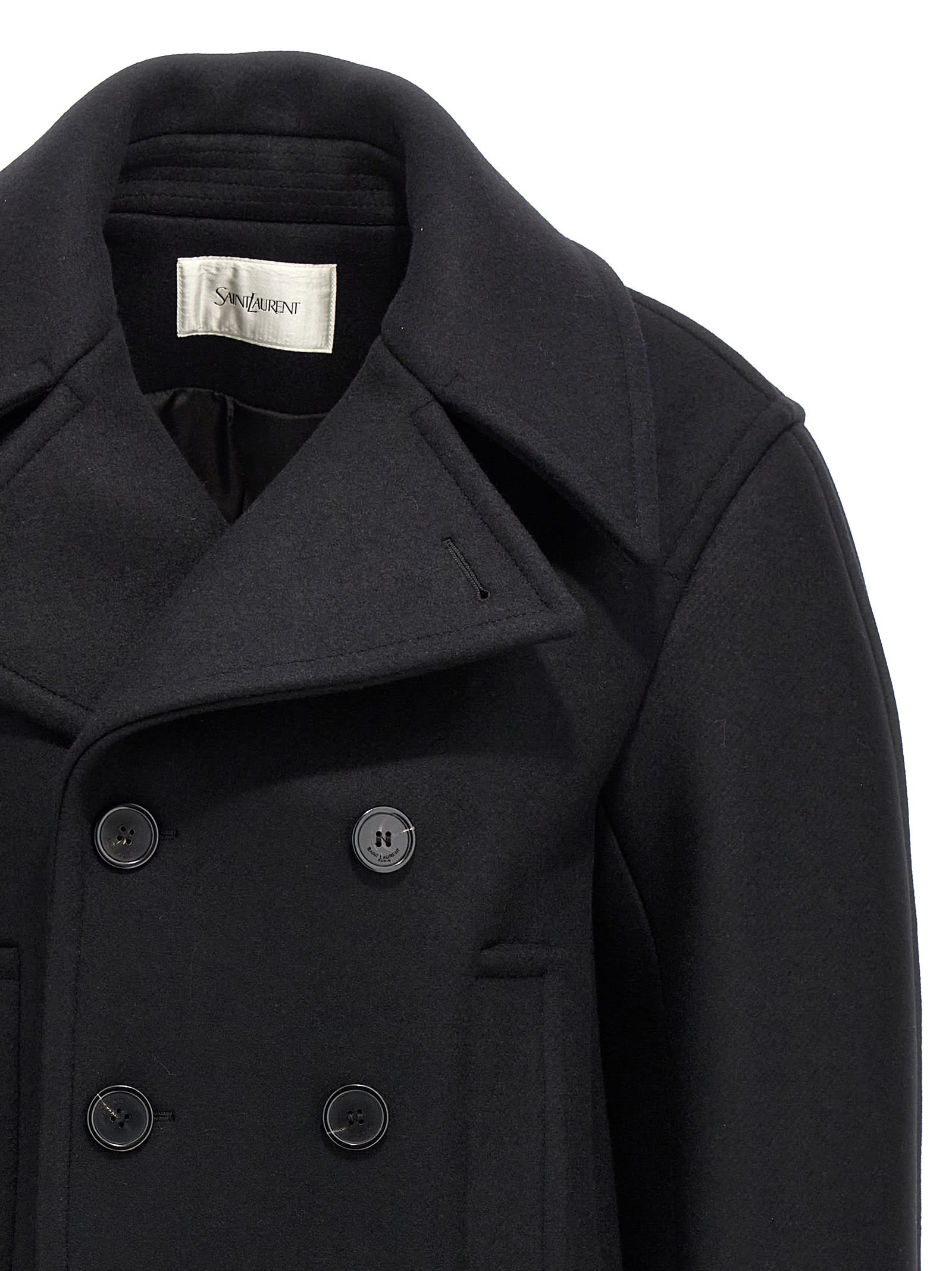 SAINT LAURENT OVERSIZED CABAN COAT 