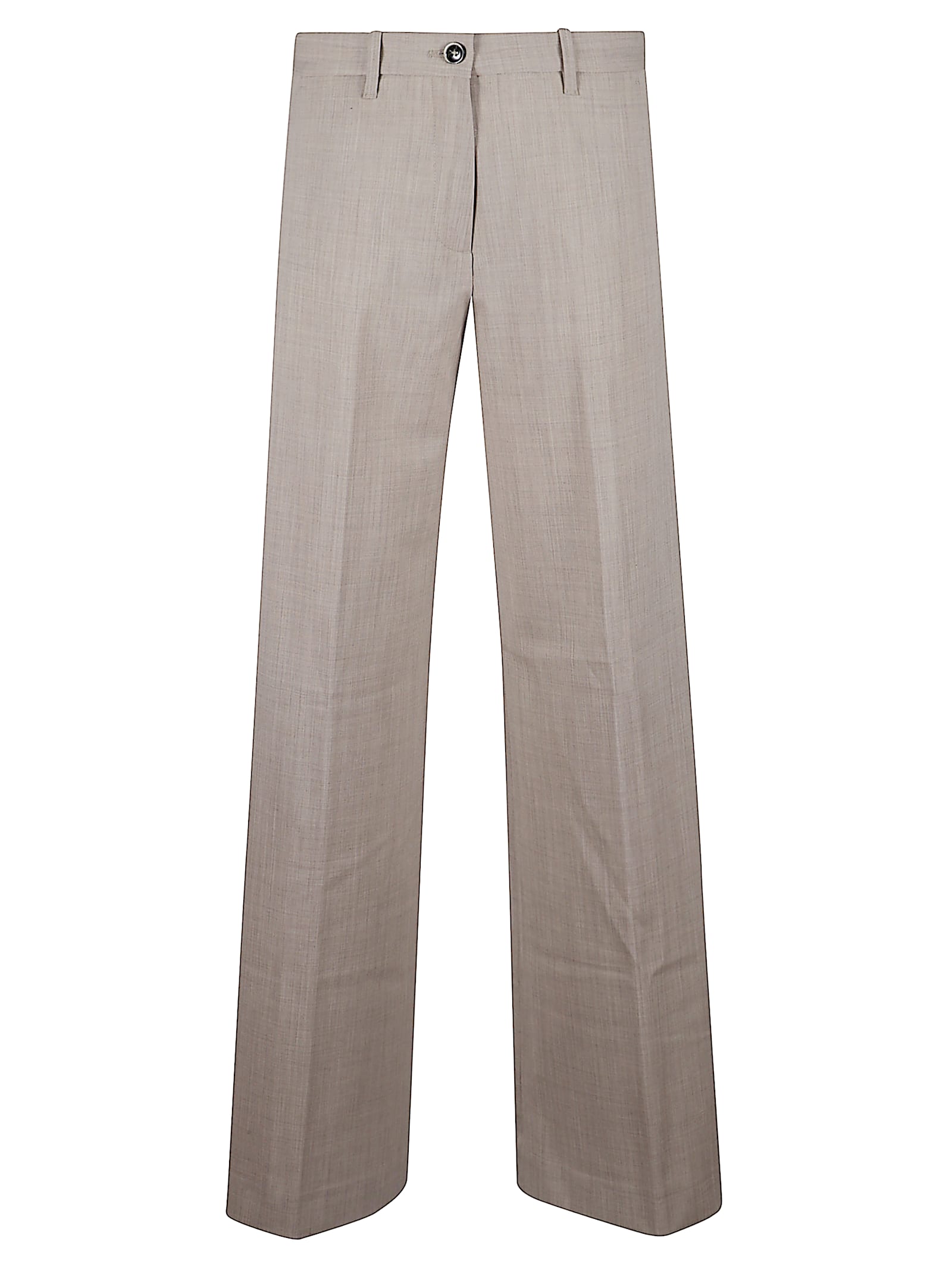 Nine In The Morning Buttoned Straight Trousers In Brown