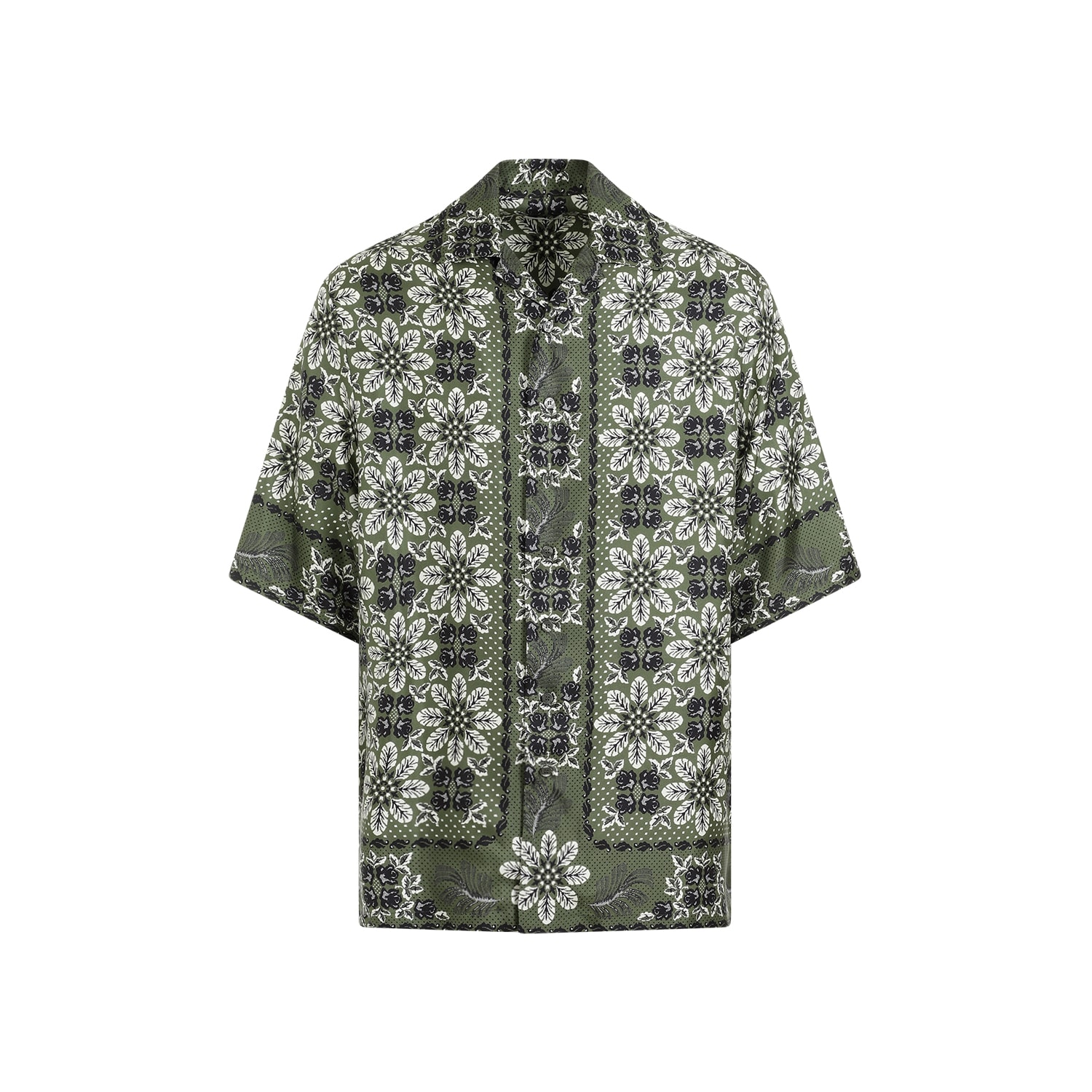 Shop Etro Silk Boxy Shirt In Stampa Fdo Verde