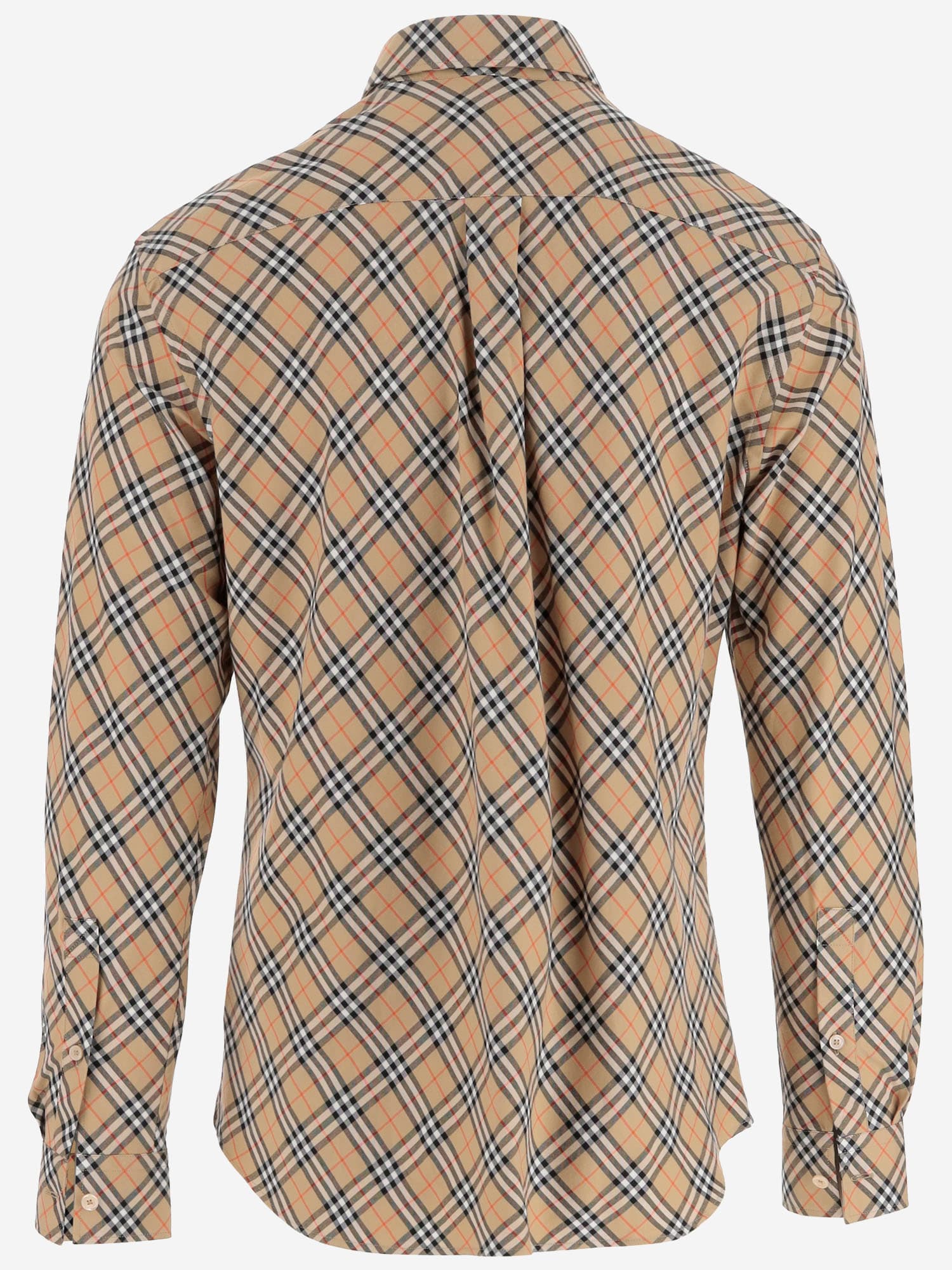 Shop Burberry Cotton Check Shirt In Red