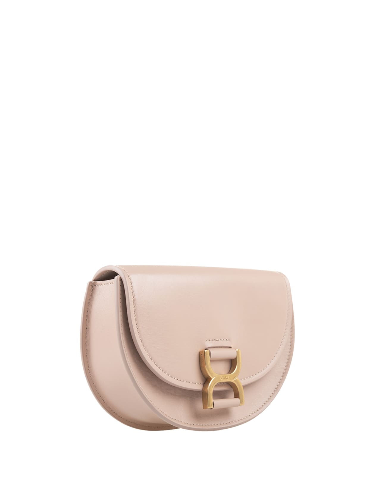 Shop Chloé Marcie Mini Flap Bag In Powder Beige In Brown