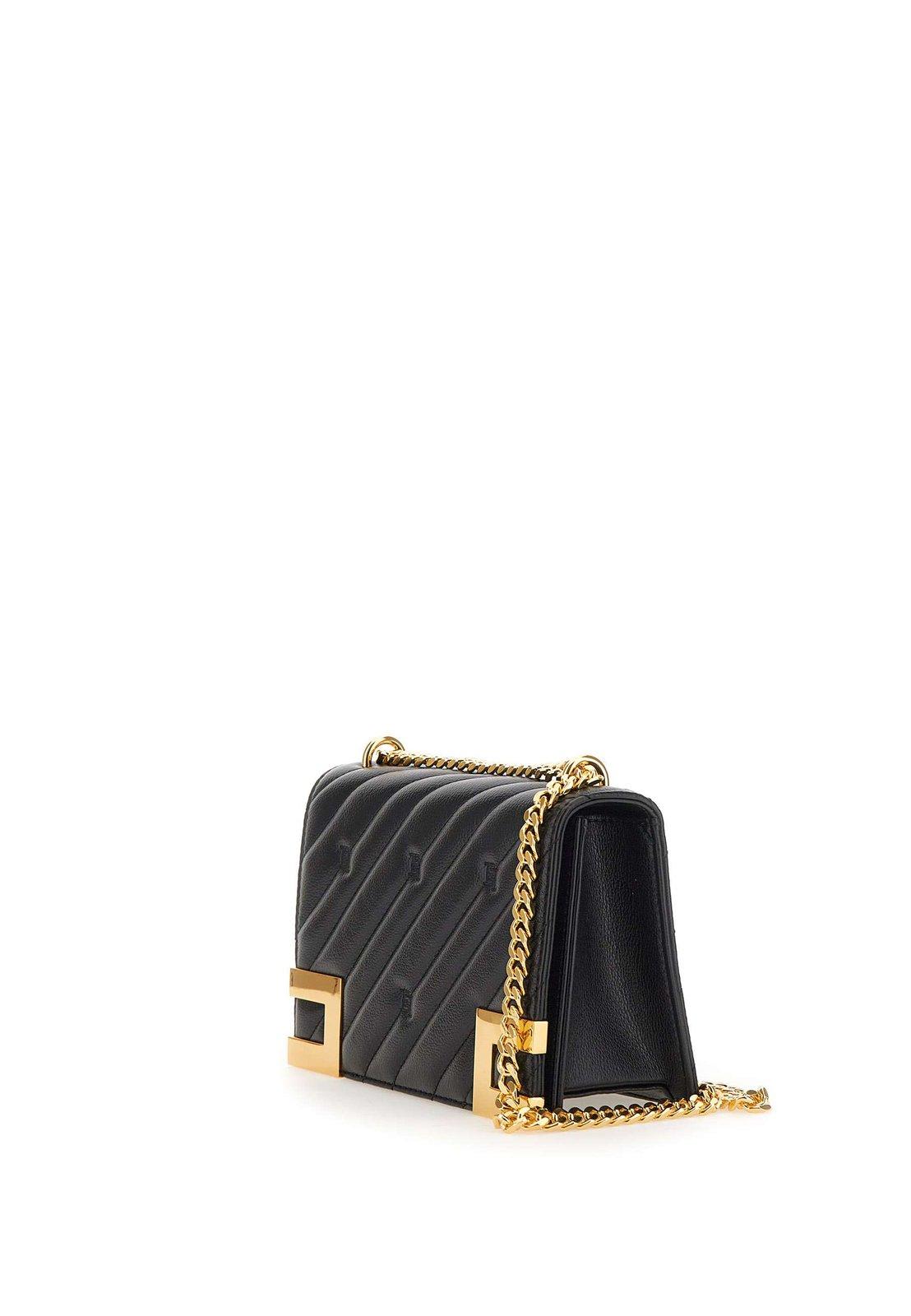 ELISABETTA FRANCHI MEDIUM QUILTED CHAIN-LINKED CROSSBODY BAG 