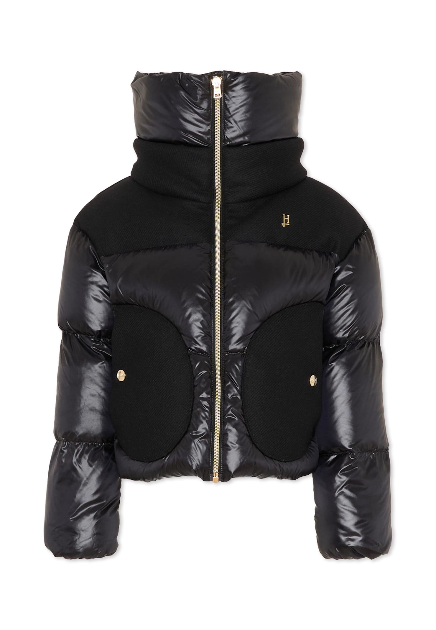Herno Quilted Panelled Padded Jacket In Animal Print