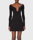 Shop Jacquemus Black La Mini Robe Pralu Mini Dress In Viscose Woman