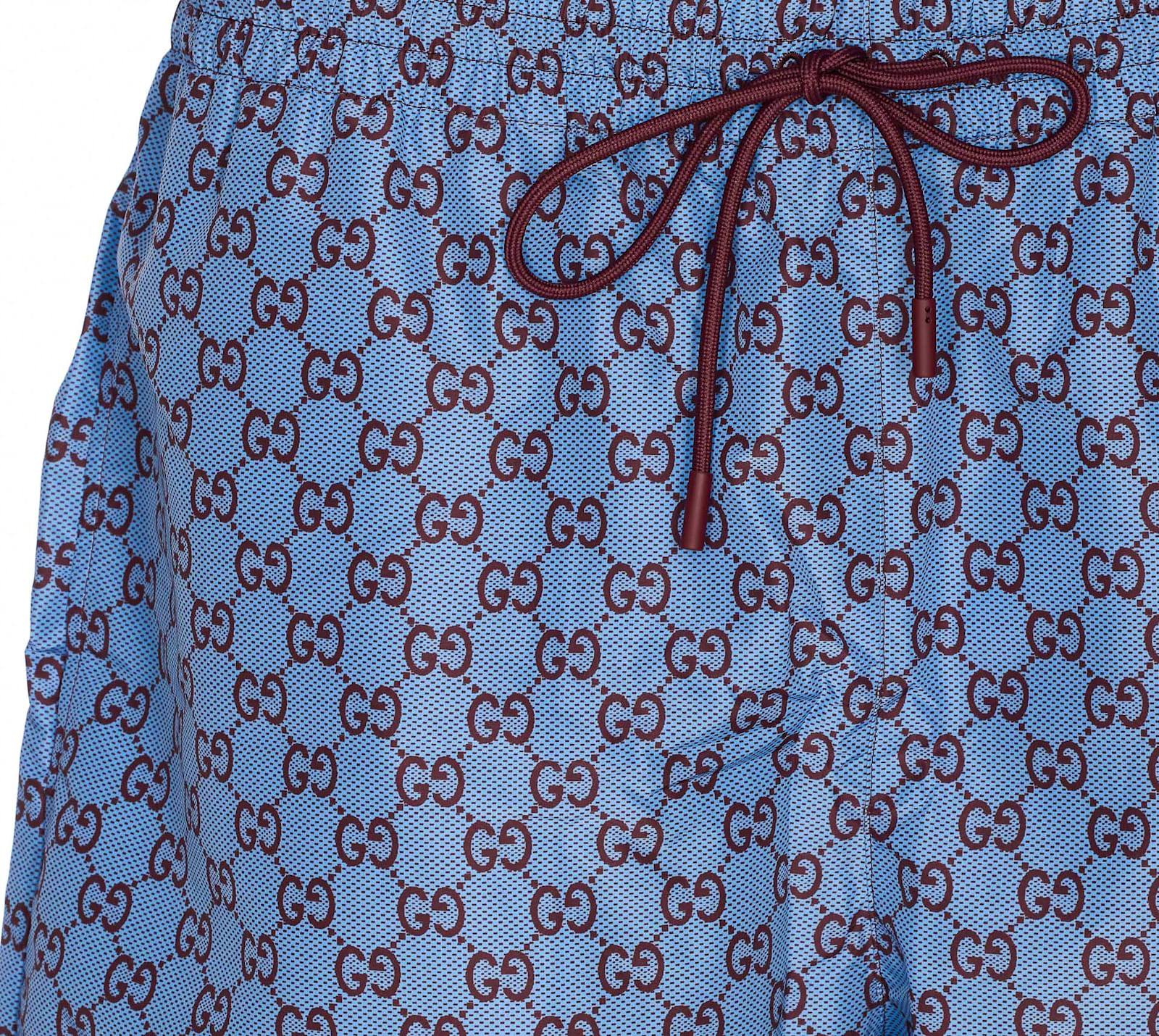 Gucci Printed Poplin Tech Swim Shorts In Blue