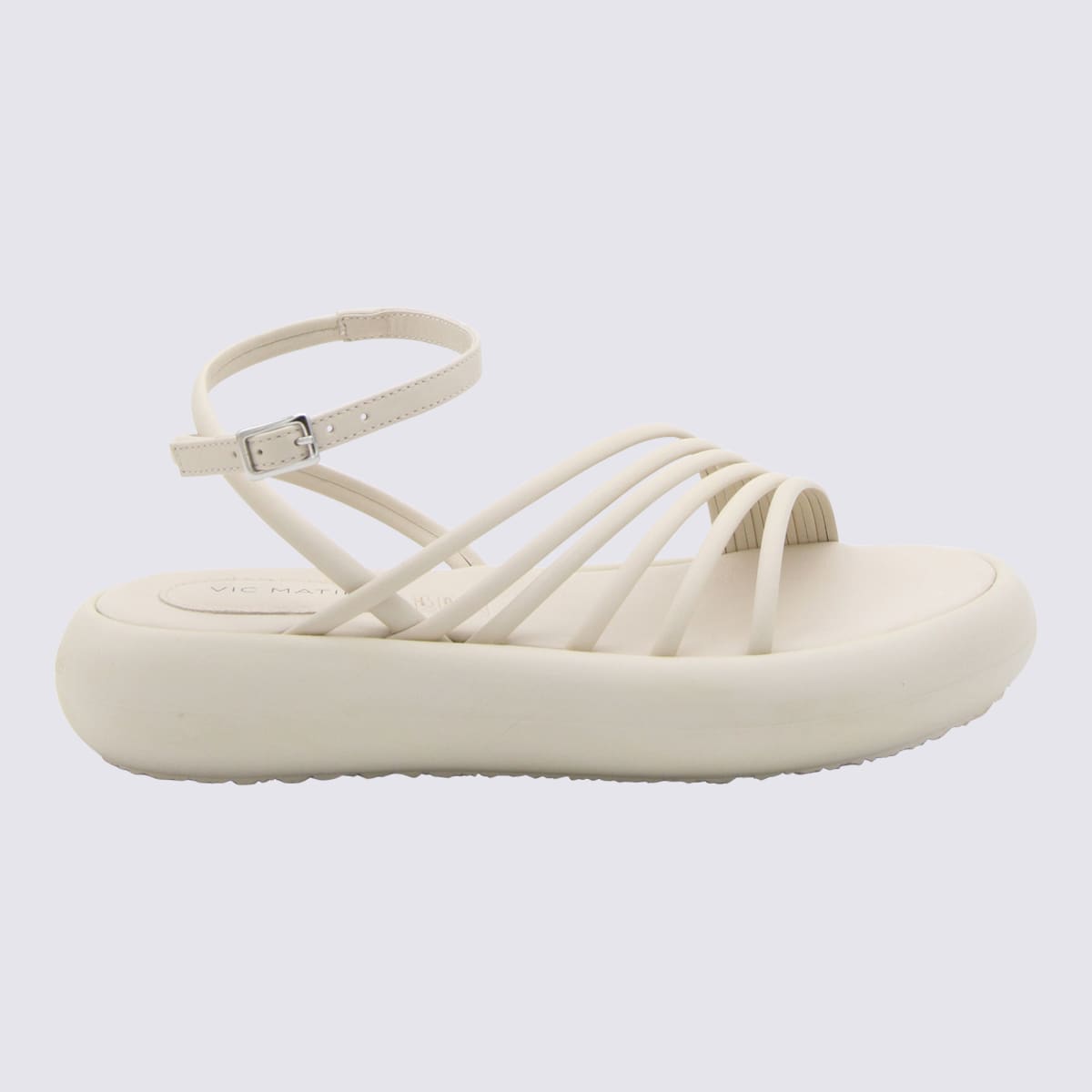 Shop Vic Matie White Sandals In Osso