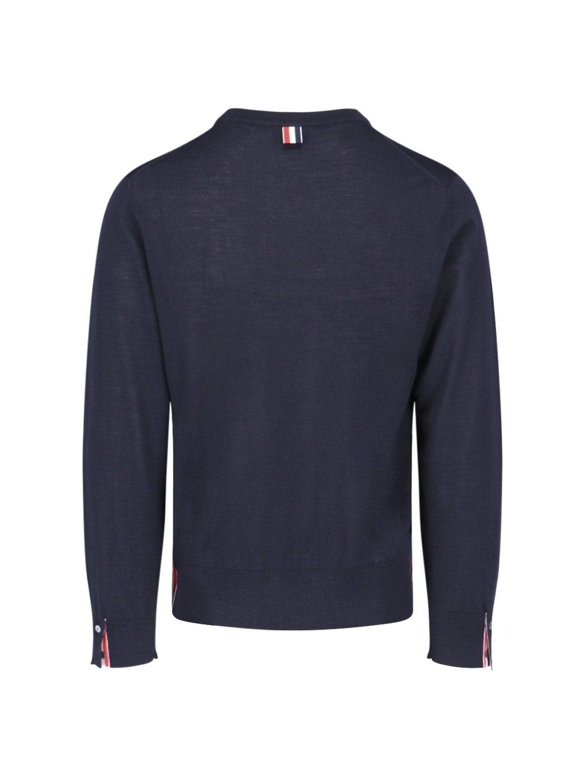Shop Thom Browne Tricolor Detail Sweater In Navy