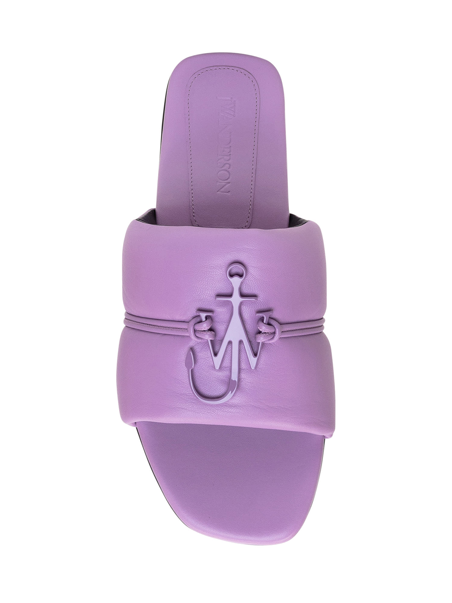 Shop Jw Anderson Anchor Logo Flat Sandal In Lilac Anchor Lilac