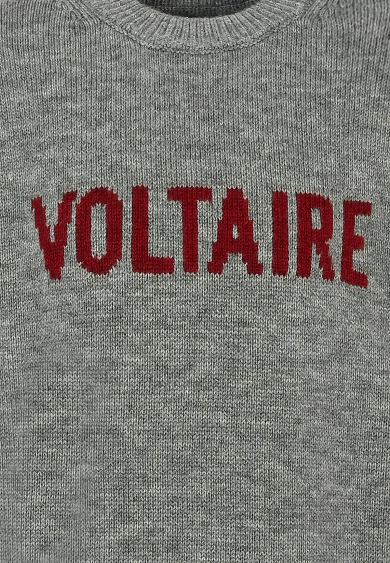 Zadig & Voltaire Grey Sweater For Kids With Logo In Gray