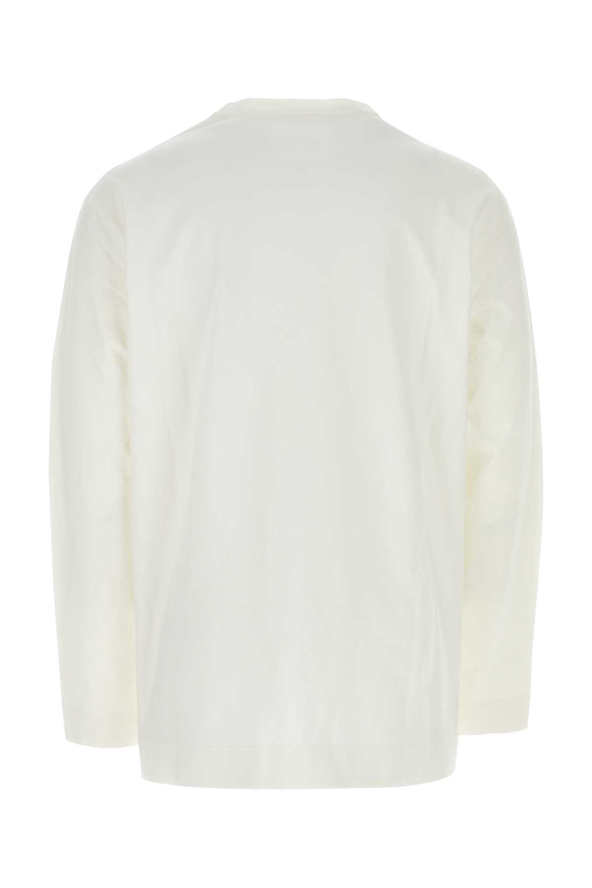Jil Sander White Stretch Cotton Oversize T-shirt In 102