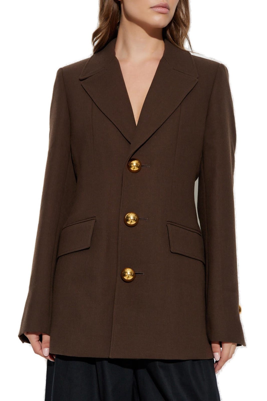 Ami Alexandre Mattiussi Single-breasted Tailored Blazer In Brown