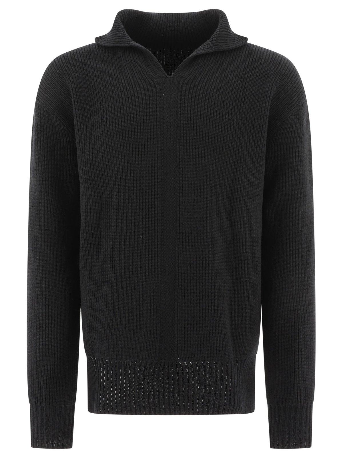 Shop Rick Owens High-neck Knitted Jumper In Black