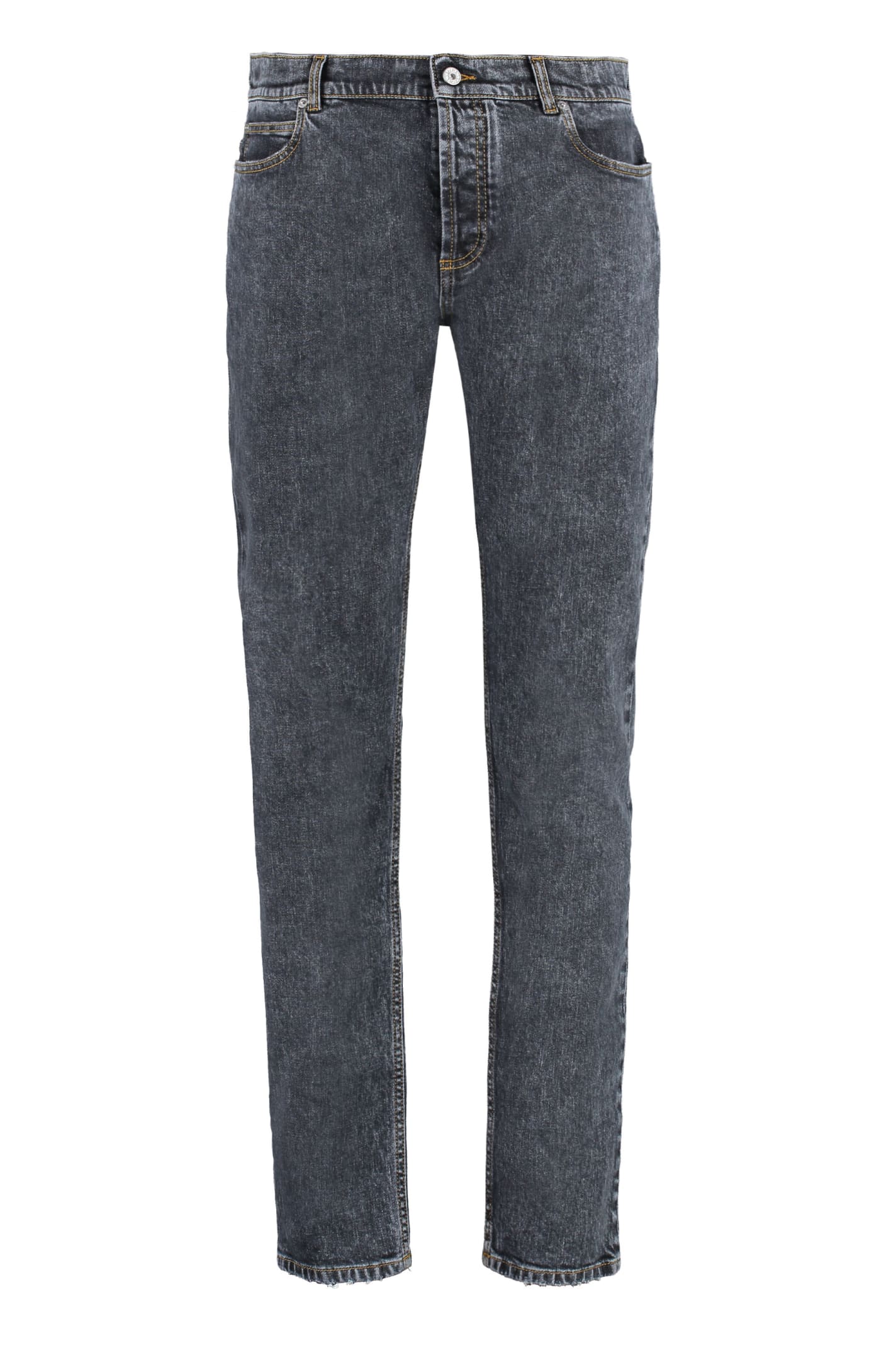 Shop Balmain 5-pocket Slim Fit Jeans In Black