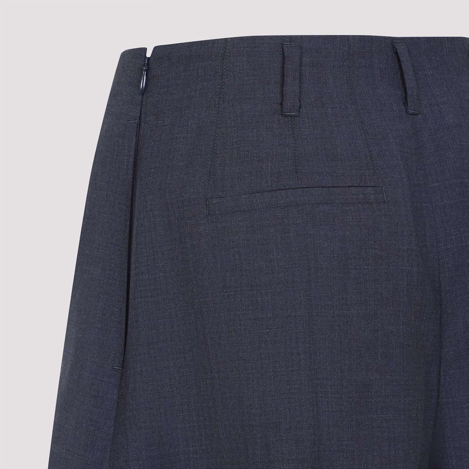 Givenchy Wool Shorts With Front Pleats And Pockets In Denim Blue