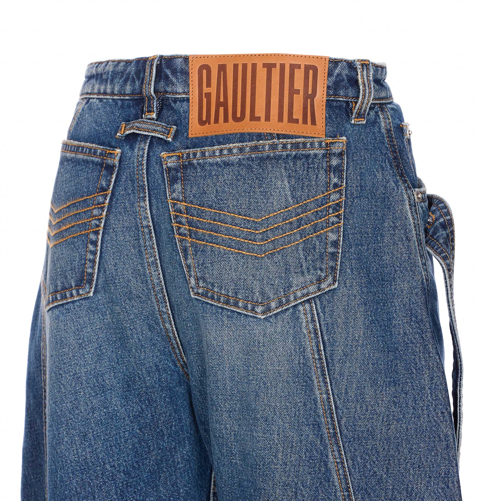 Jean Paul Gaultier Relaxed-fit Low-rise Jeans With Unique Side Zipper In Blue