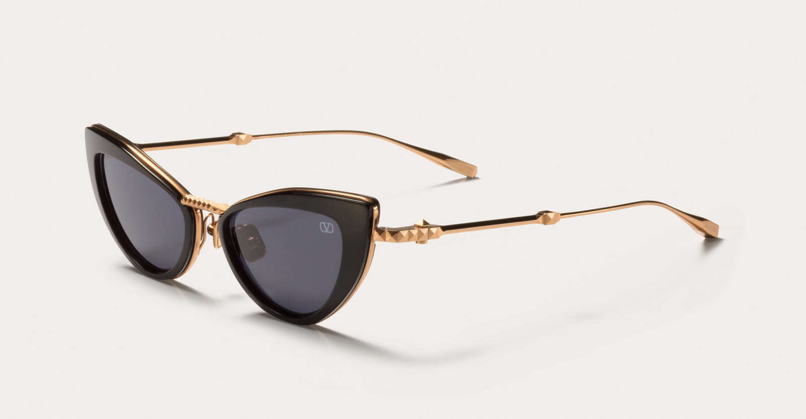 Shop Valentino Viii - Rose Gold / Black Sunglasses In Black/rose Gold