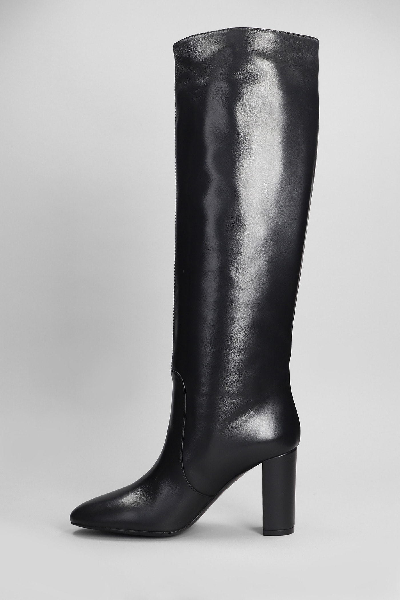 Shop Via Roma 15 High Heels Boots In Black Leather