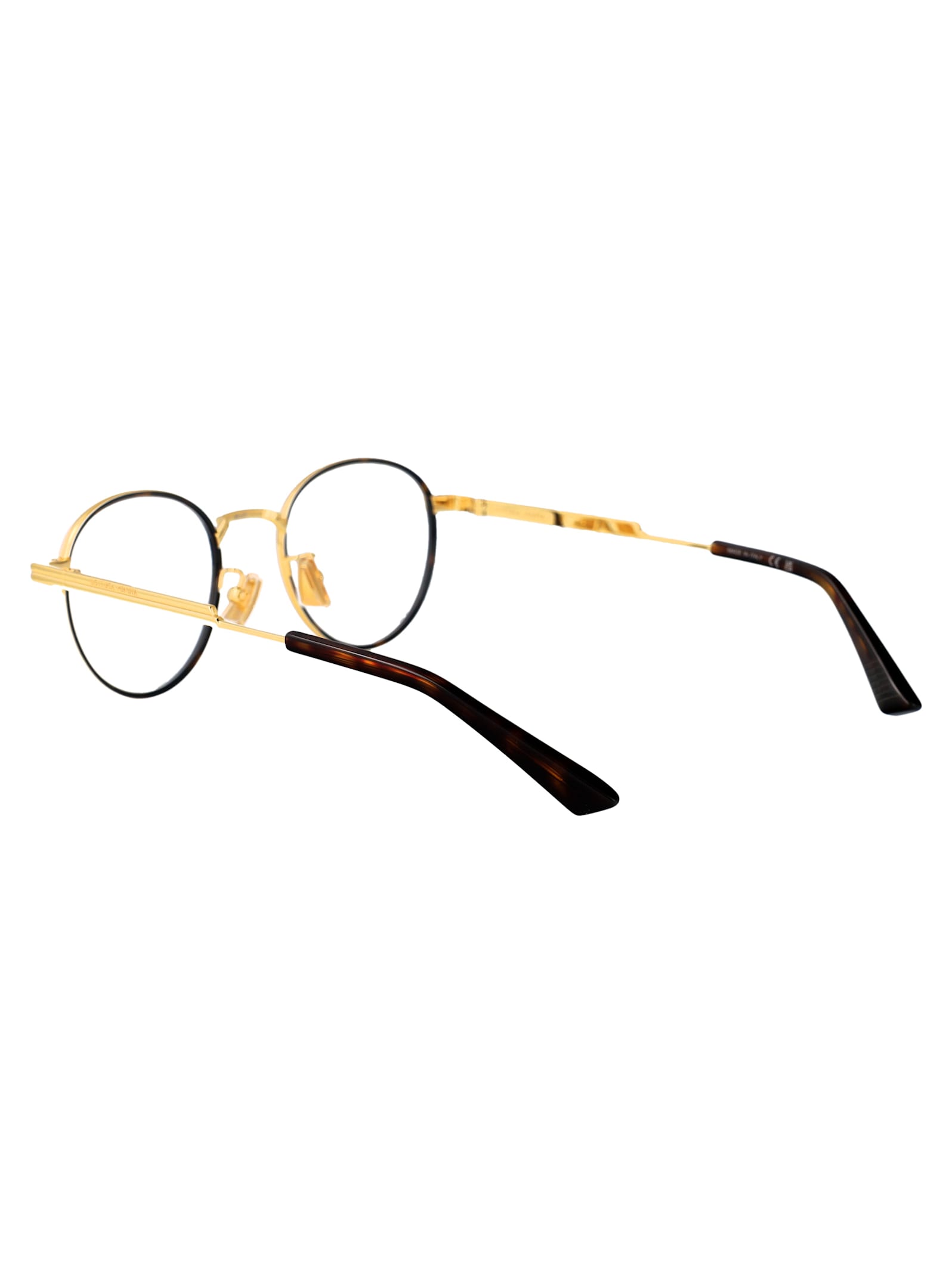 Bottega Veneta Bv1337oj Glasses In Gold-gold-transparent