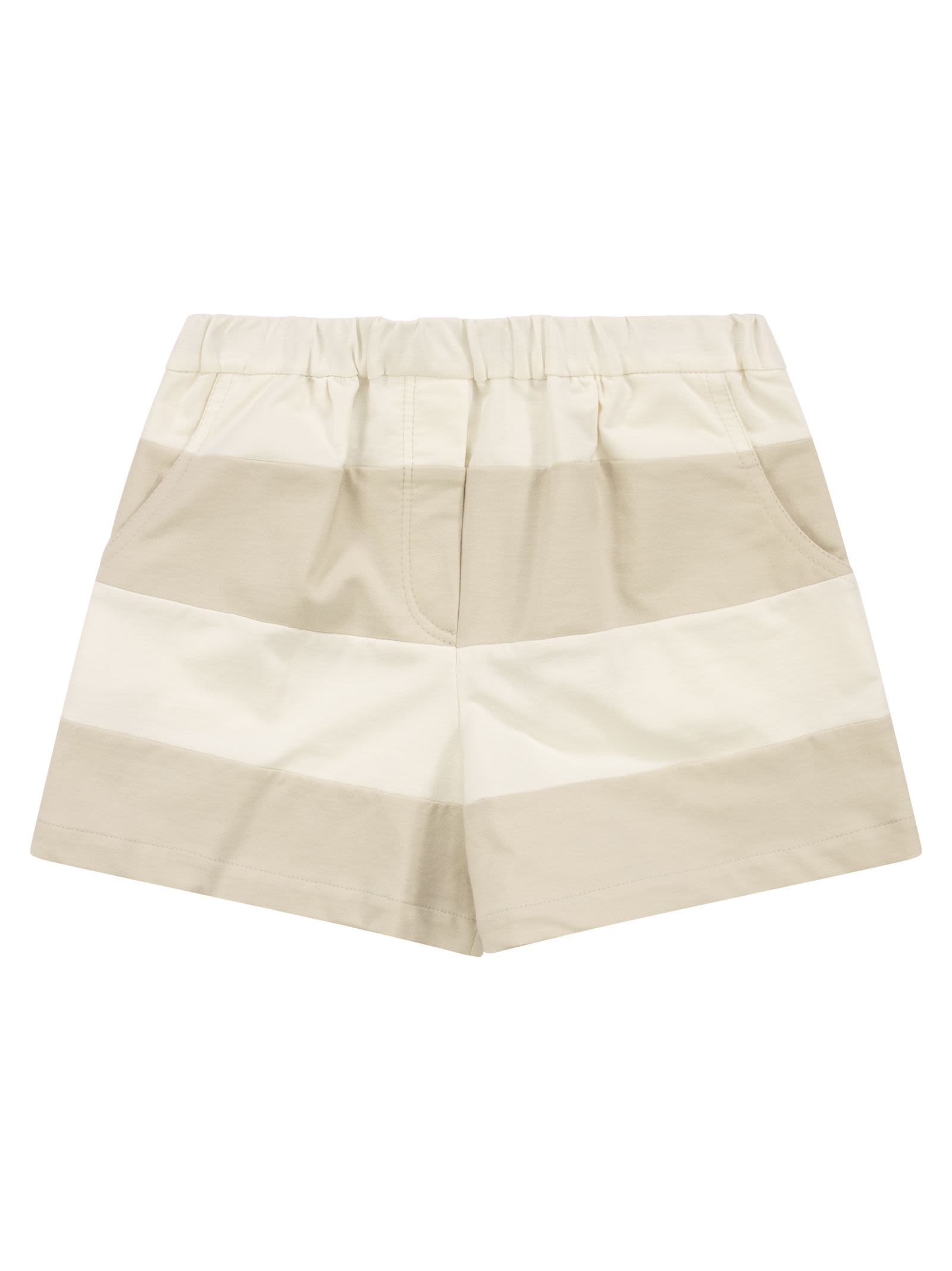 Brunello Cucinelli Wide Striped Cotton Shorts