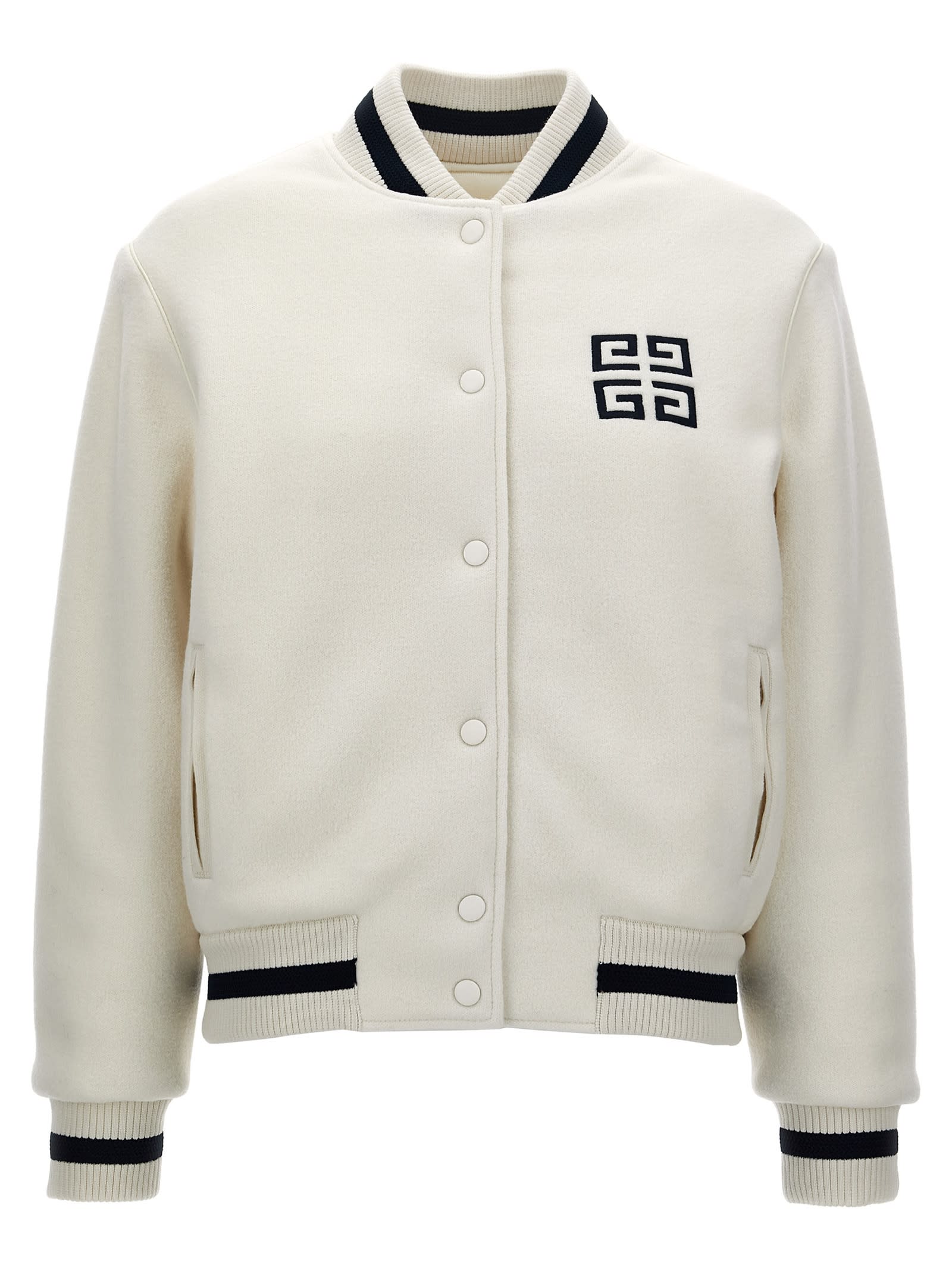 Shop Givenchy Varsity Bomber Jacket In White