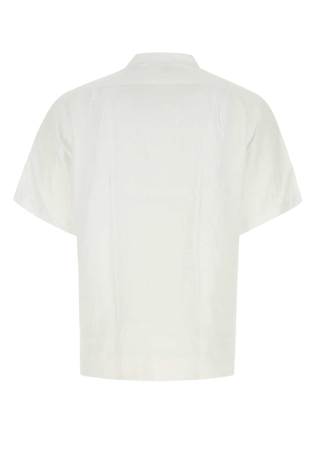Shop Hartford White Linen Palm Shirt In 30