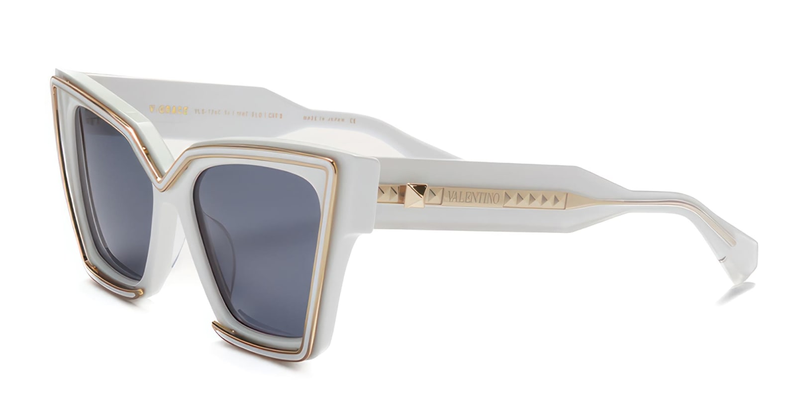 Shop Valentino V-grace - White / Light Gold Sunglasses