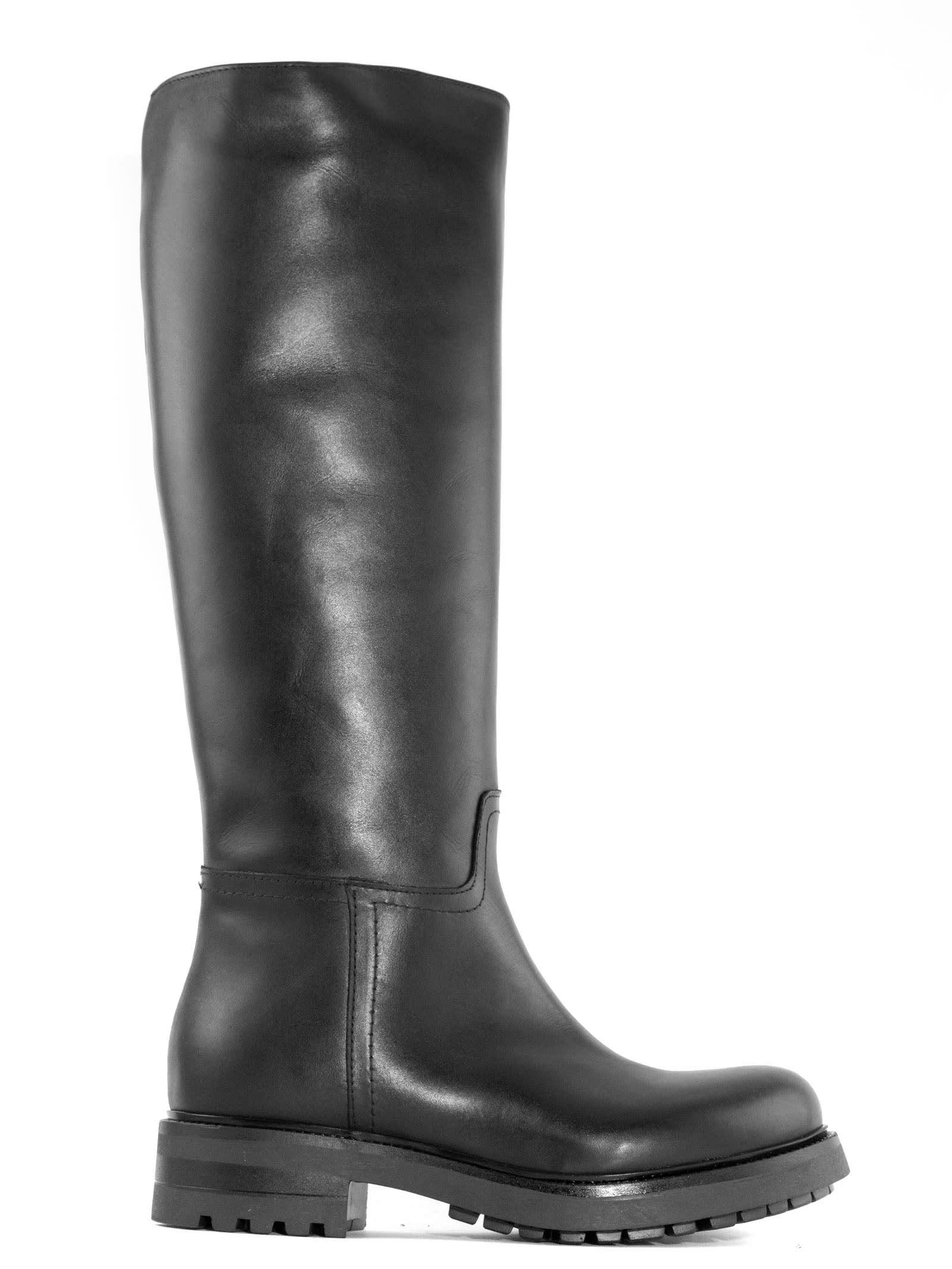 Black Leather Boot