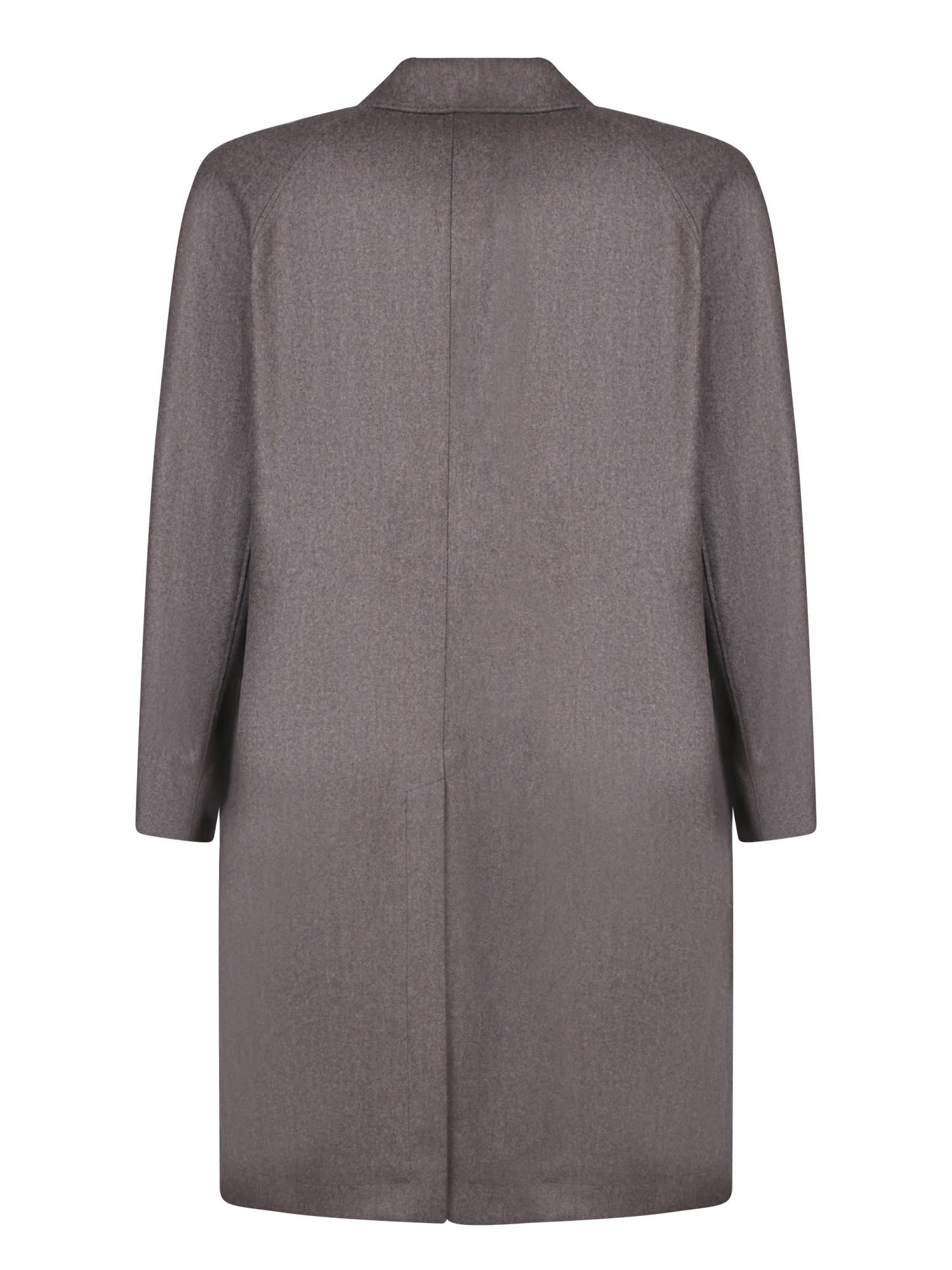 Shop Canali Wool And Cashmere Grey Green Coat