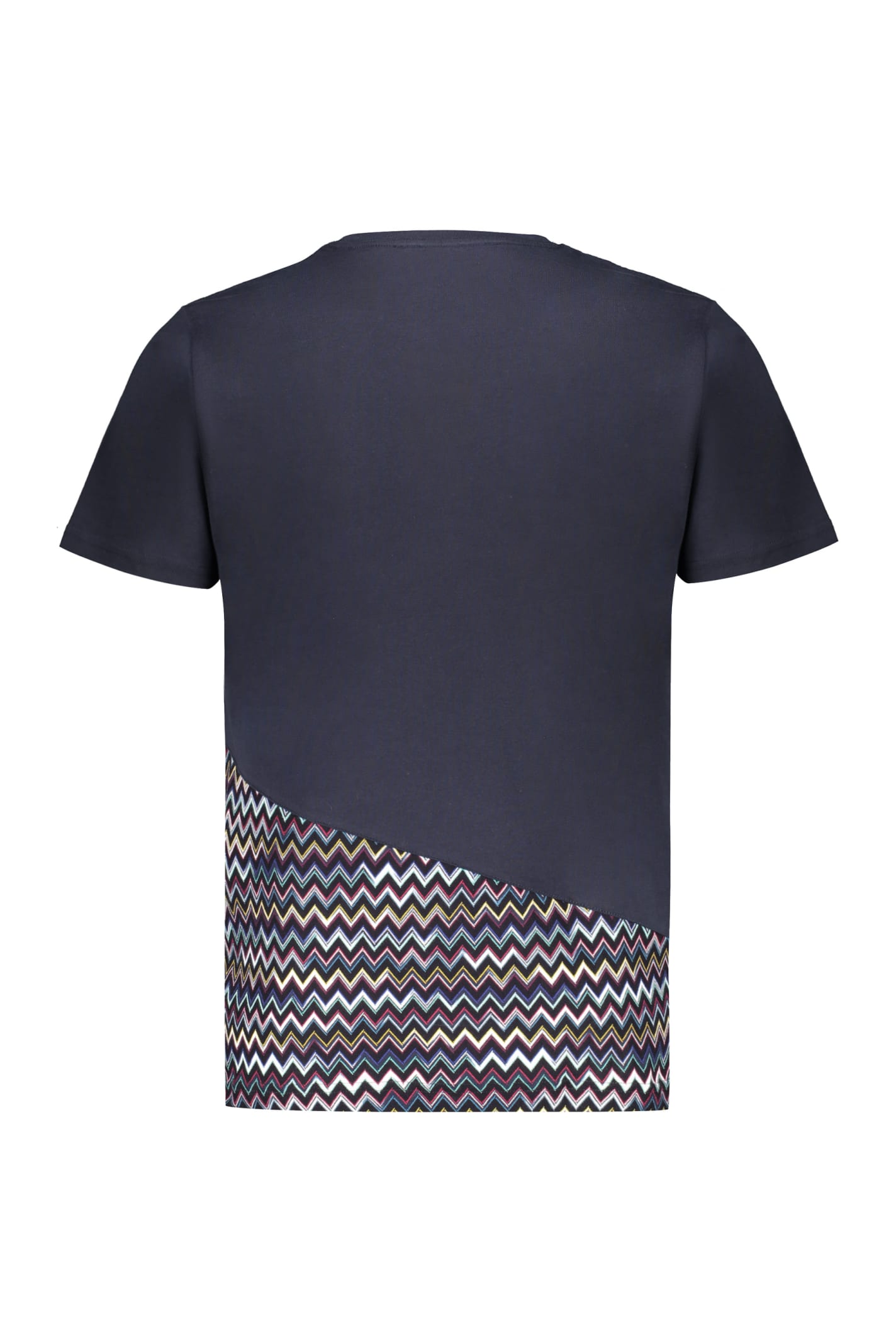 Shop Missoni Logo Cotton T-shirt In Blue