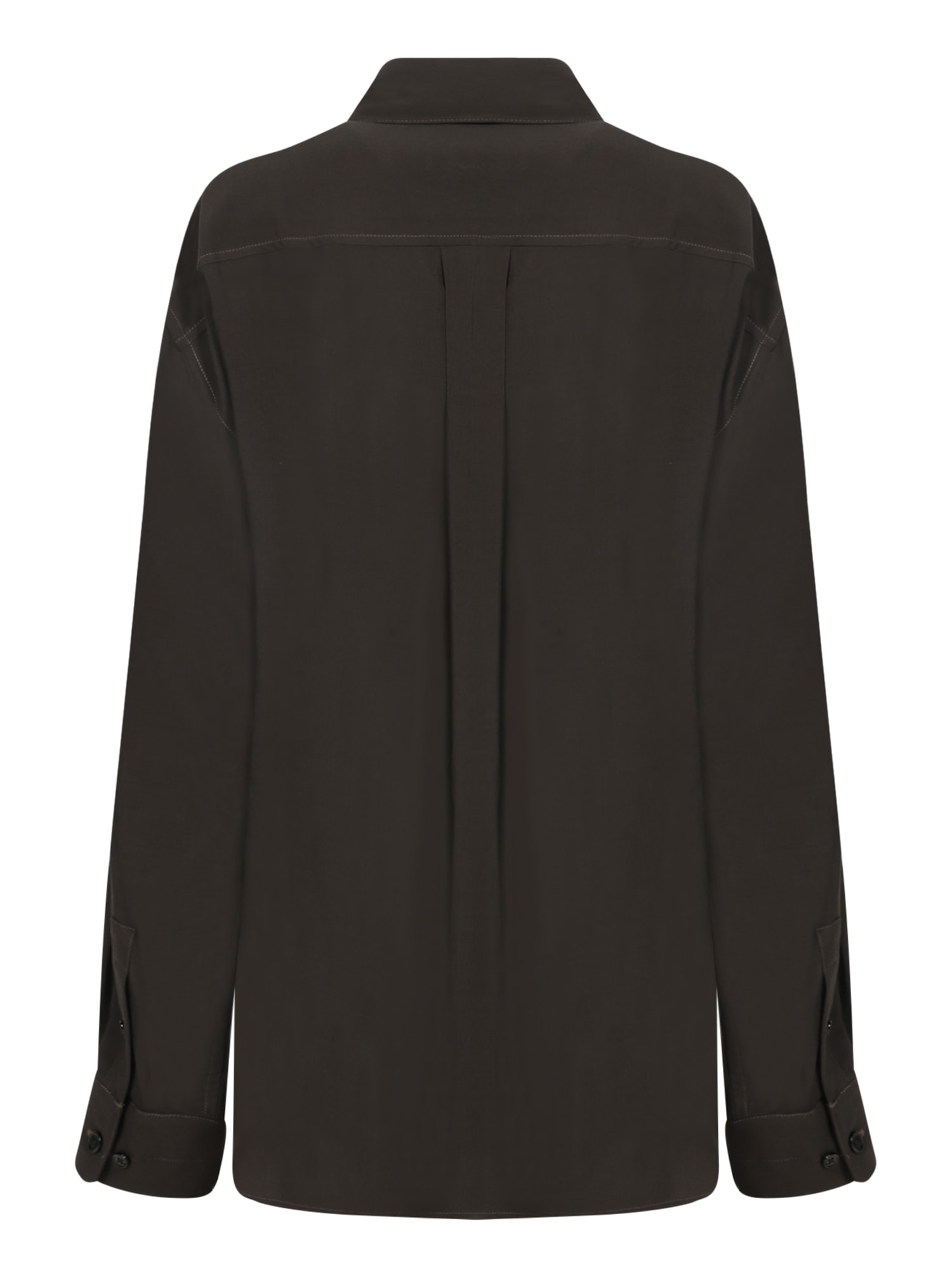 Lemaire Shirt In Brown Viscose In Dark Espresso