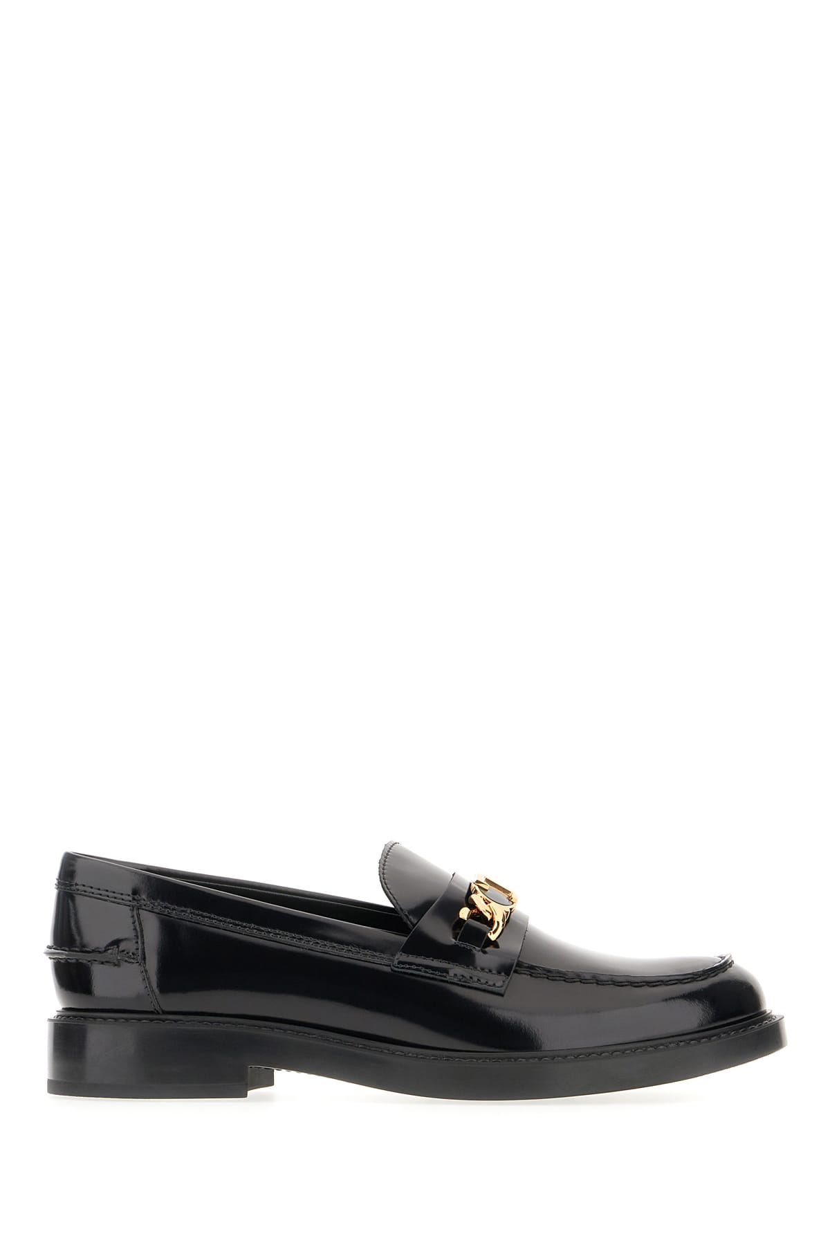 Shop Tod's Black Leather Loafers In B999