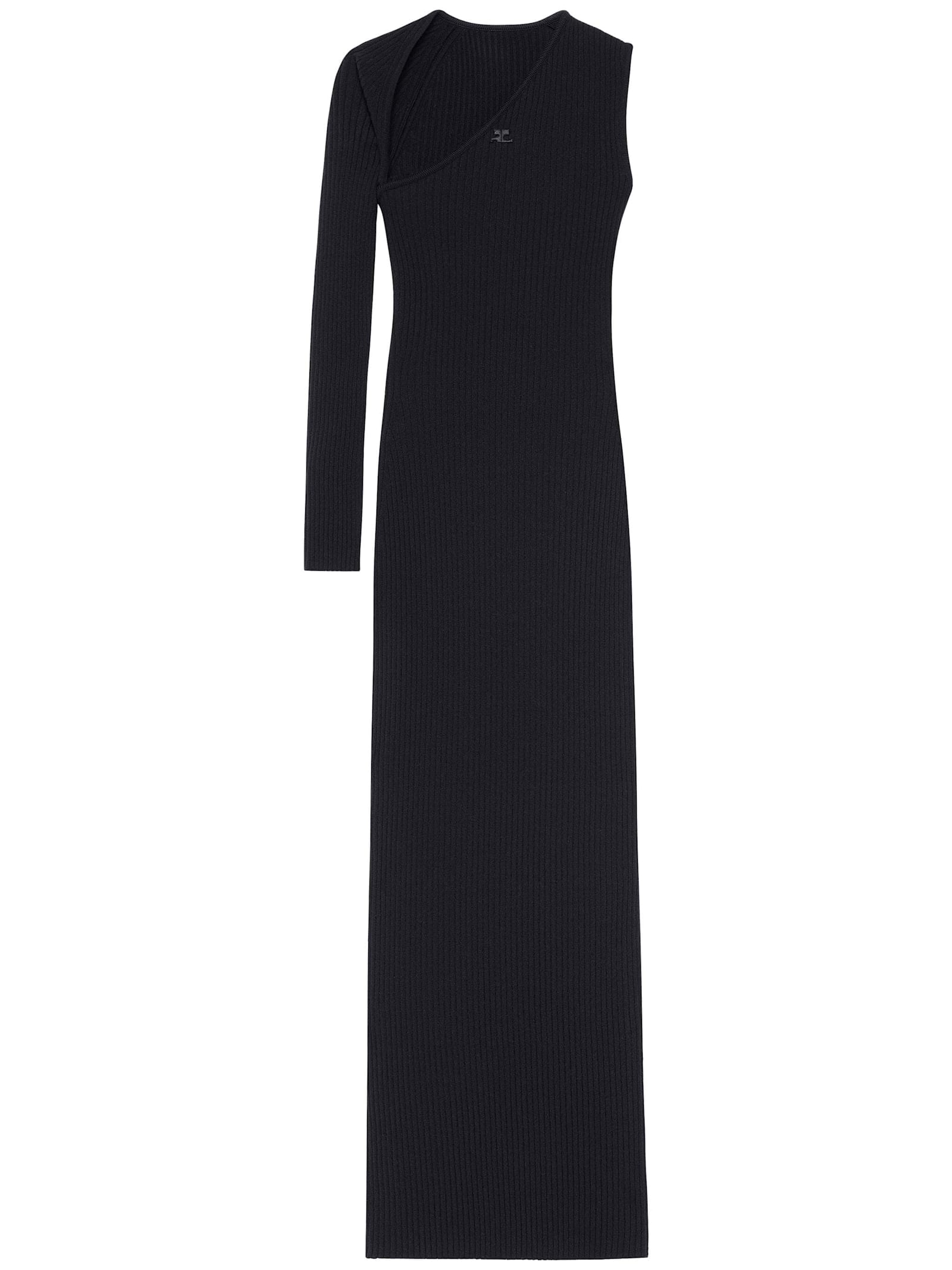 Shop Courrèges Long Dress In Black