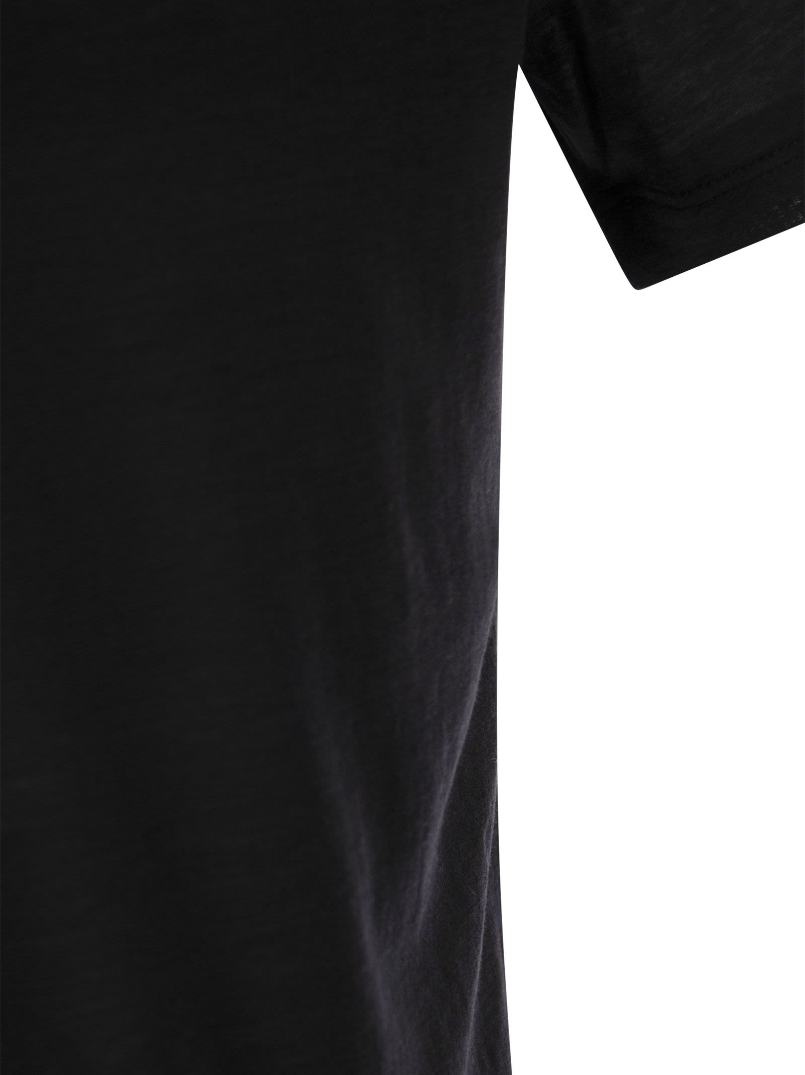 Shop Majestic Crew-neck T-shirt In Silk And Cotton In Black