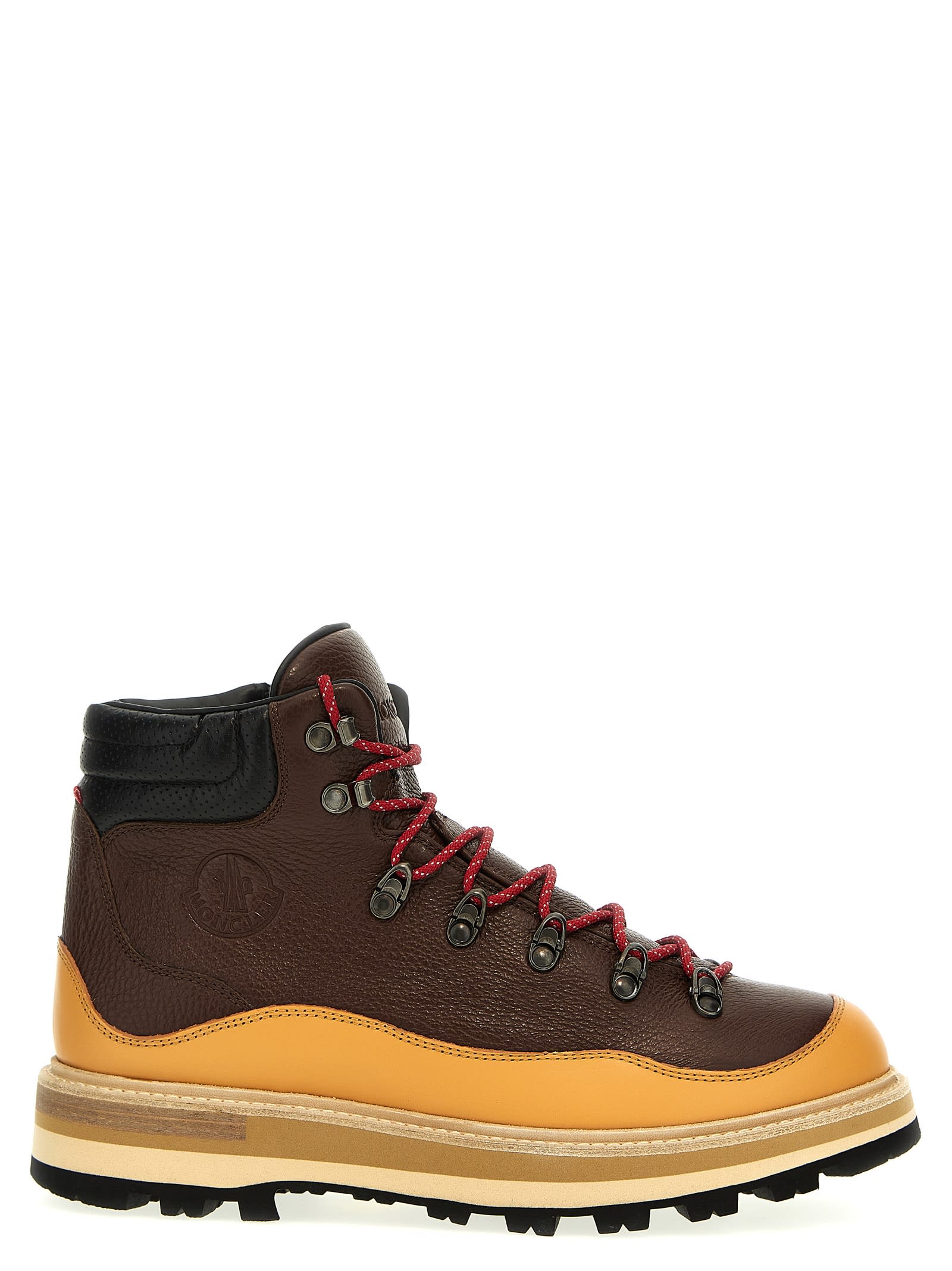 Moncler Peka Trek Leather Hiking Boots In Multicolor