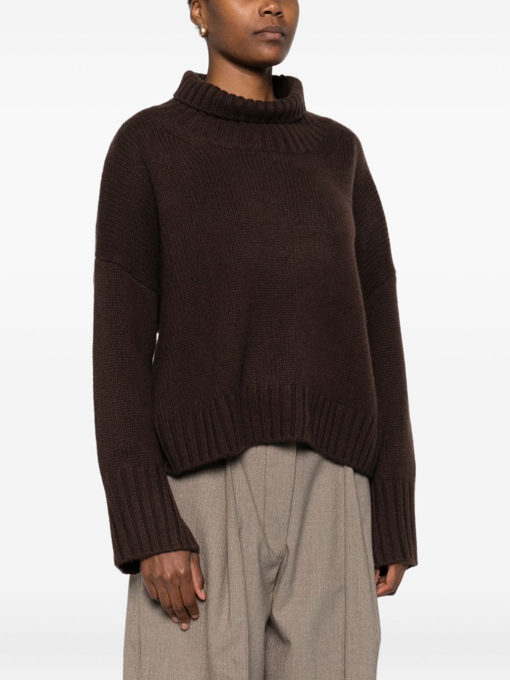 Goat Cashmere Jumper In Brown