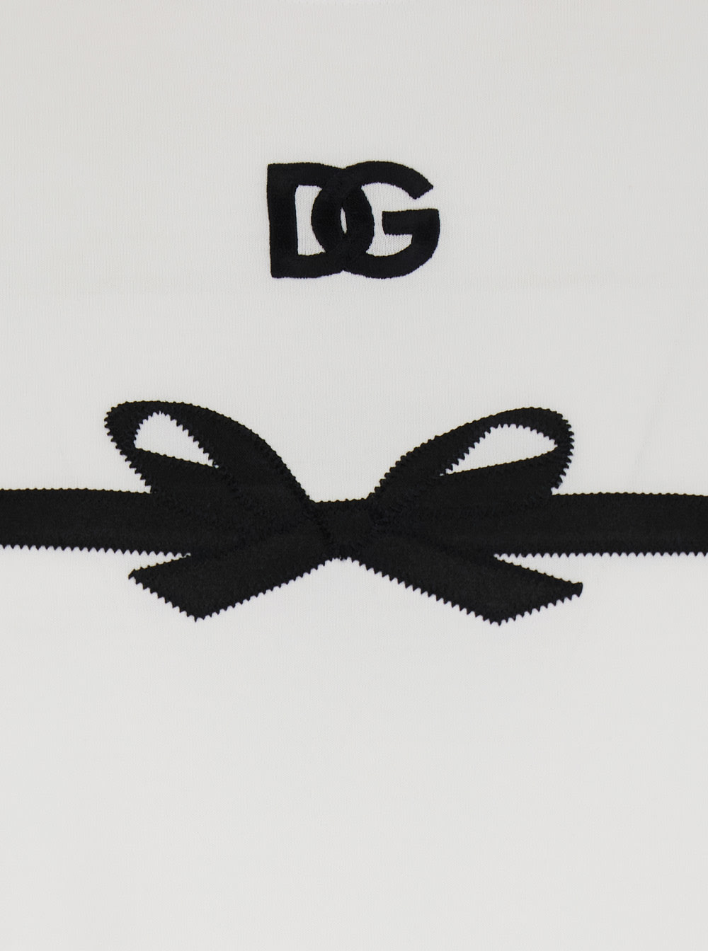 Dolce & Gabbana Embroidered Bow Detail Jersey T-shirt In Gray