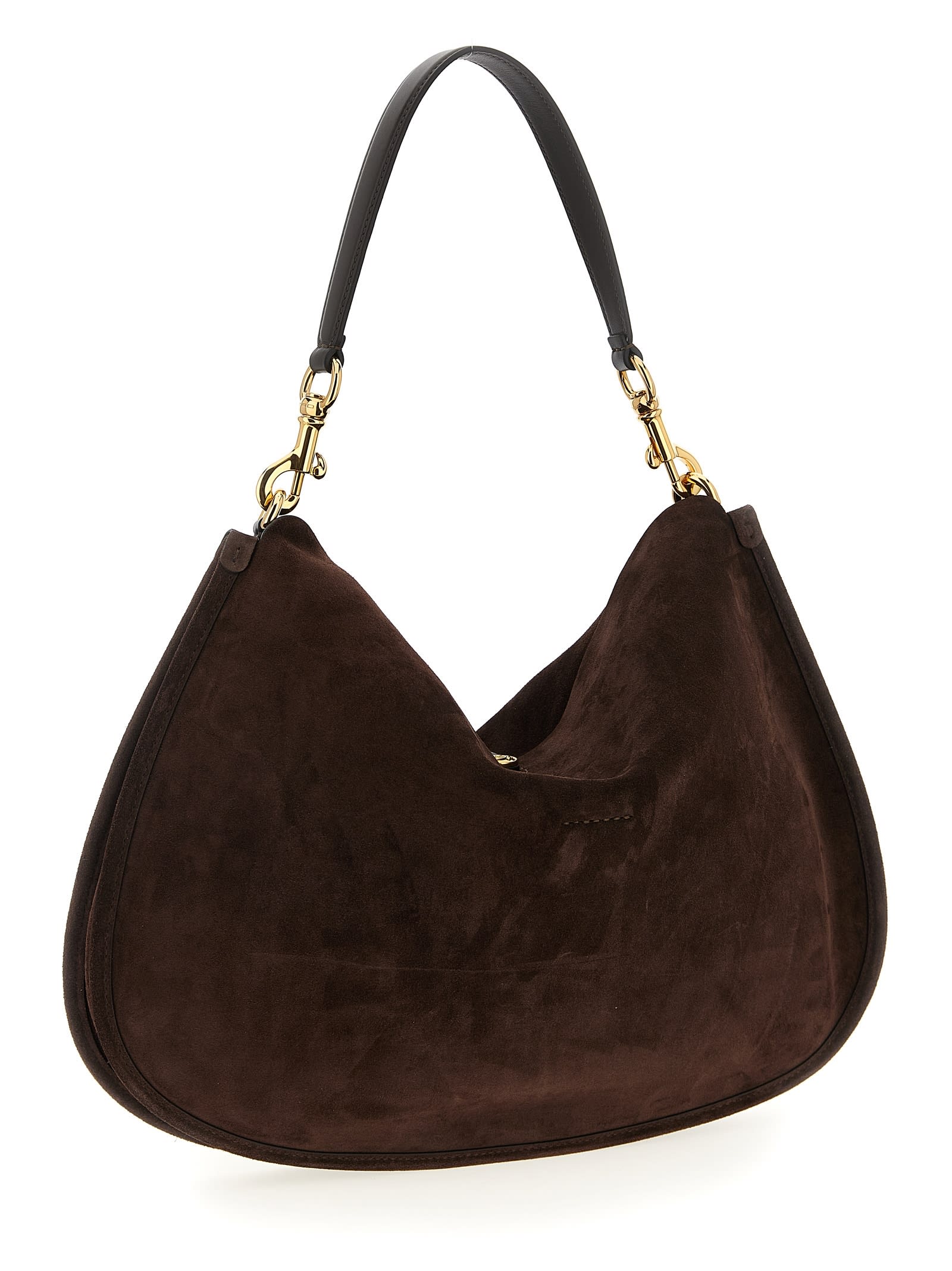 Etro Suede Shoulder Bag In Brown