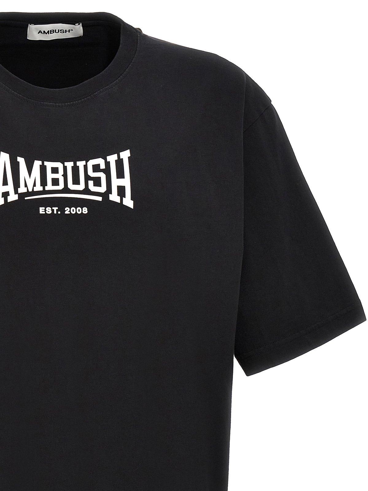 Shop Ambush Logo Printed Crewneck T-shirt In Black