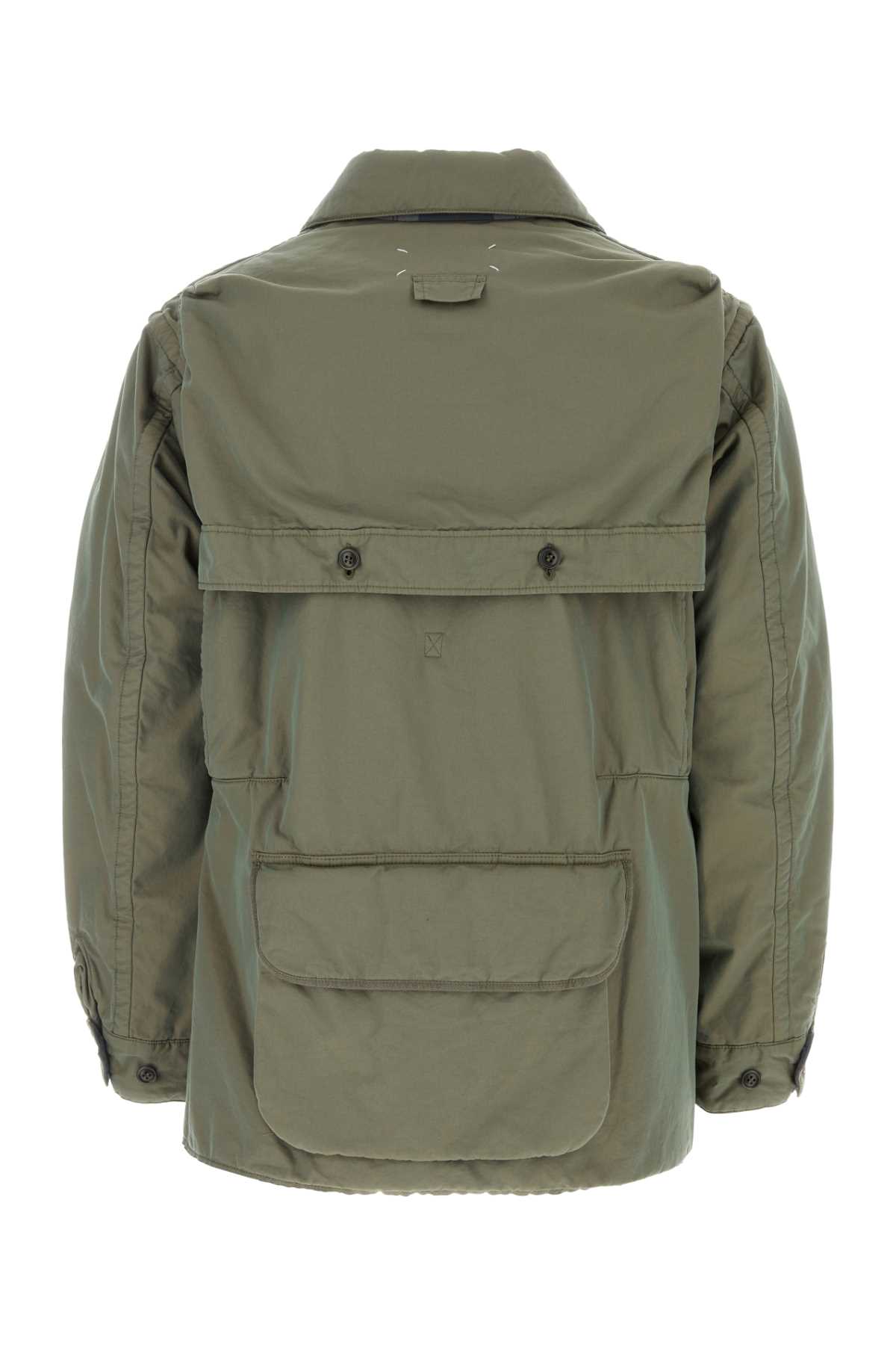 Shop Maison Margiela Sage Green Cotton Padded Jacket In 702