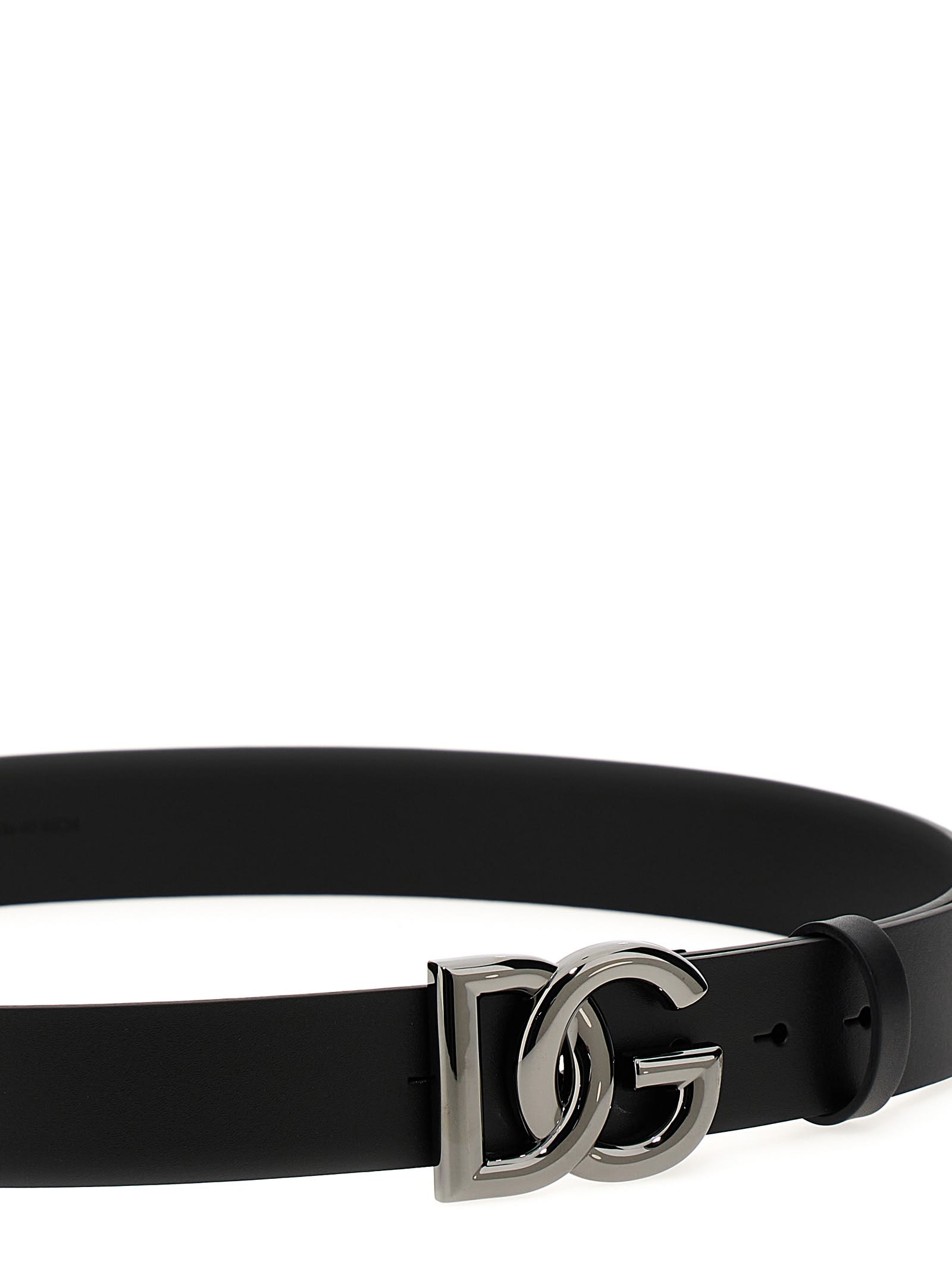 Shop Dolce & Gabbana Dg Logo Belt In Black