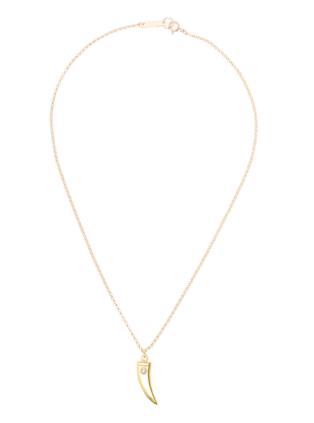 Isabel Marant Womans Gold Colored Metal Necklace With Horn Pendant
