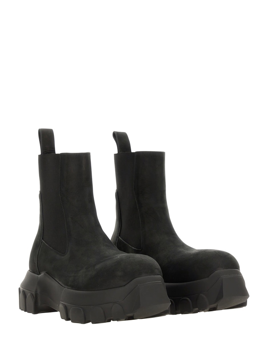 Rick Owens Leather Boot In Black