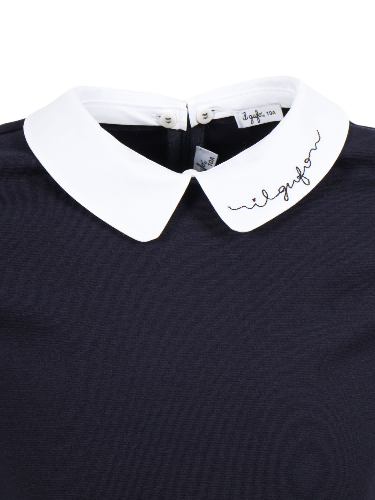 Il Gufo Peter Pan Collar Mini Dress In Blue