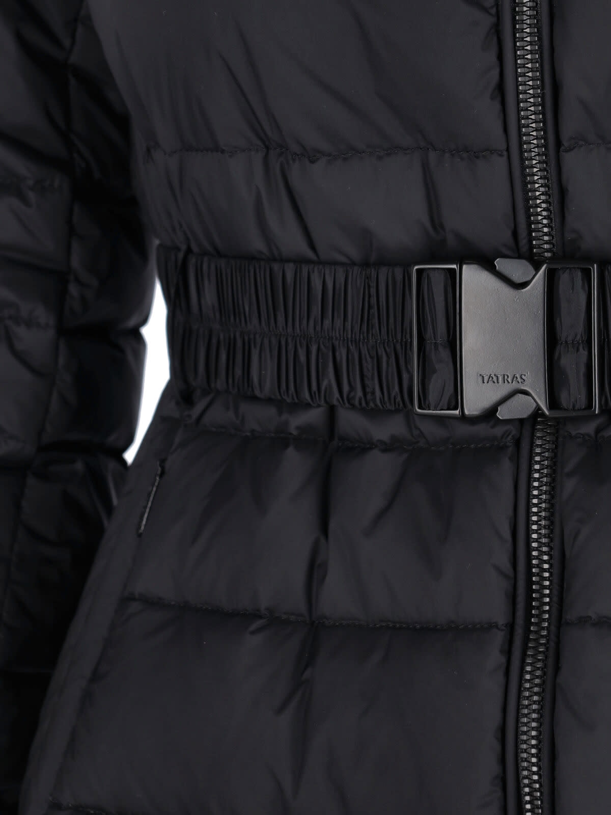 Tatras Quilted Long Jacket High Collar In Black