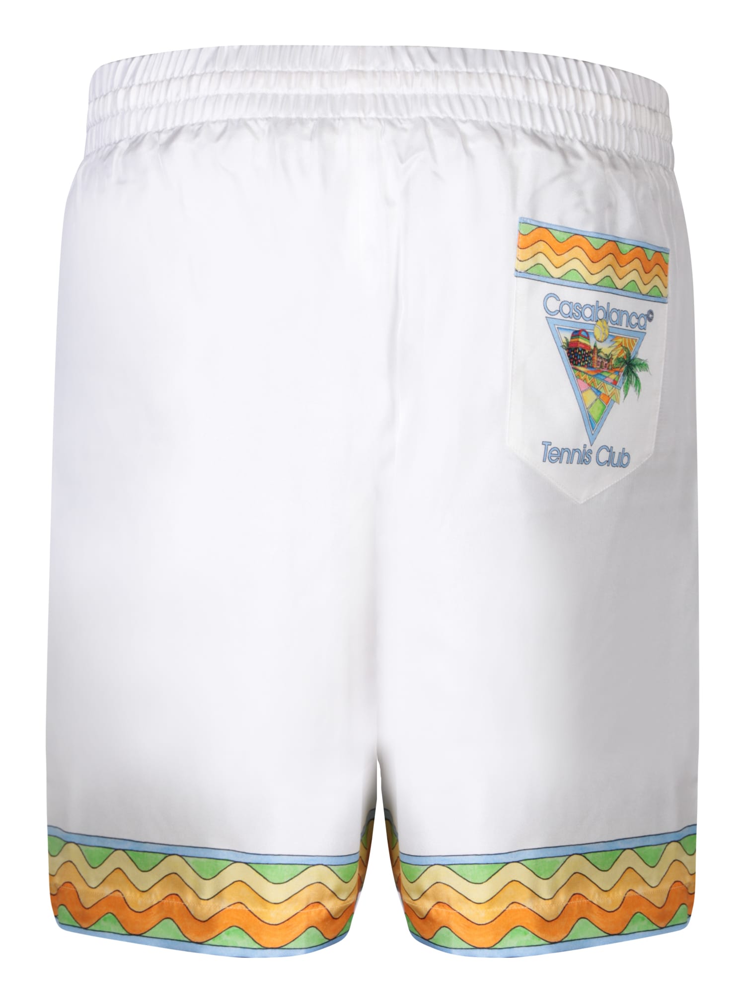 Shop Casablanca Afro Cubism Tennis Club White/multicolor Shorts