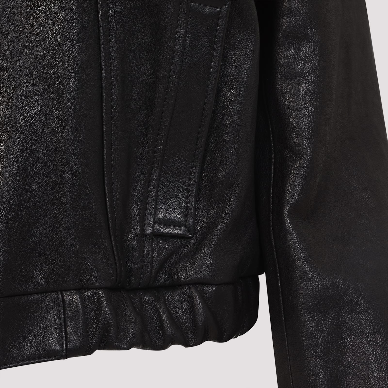 Dolce & Gabbana Bomber Jacket With Elasticated Hem And Wide Collar In Black