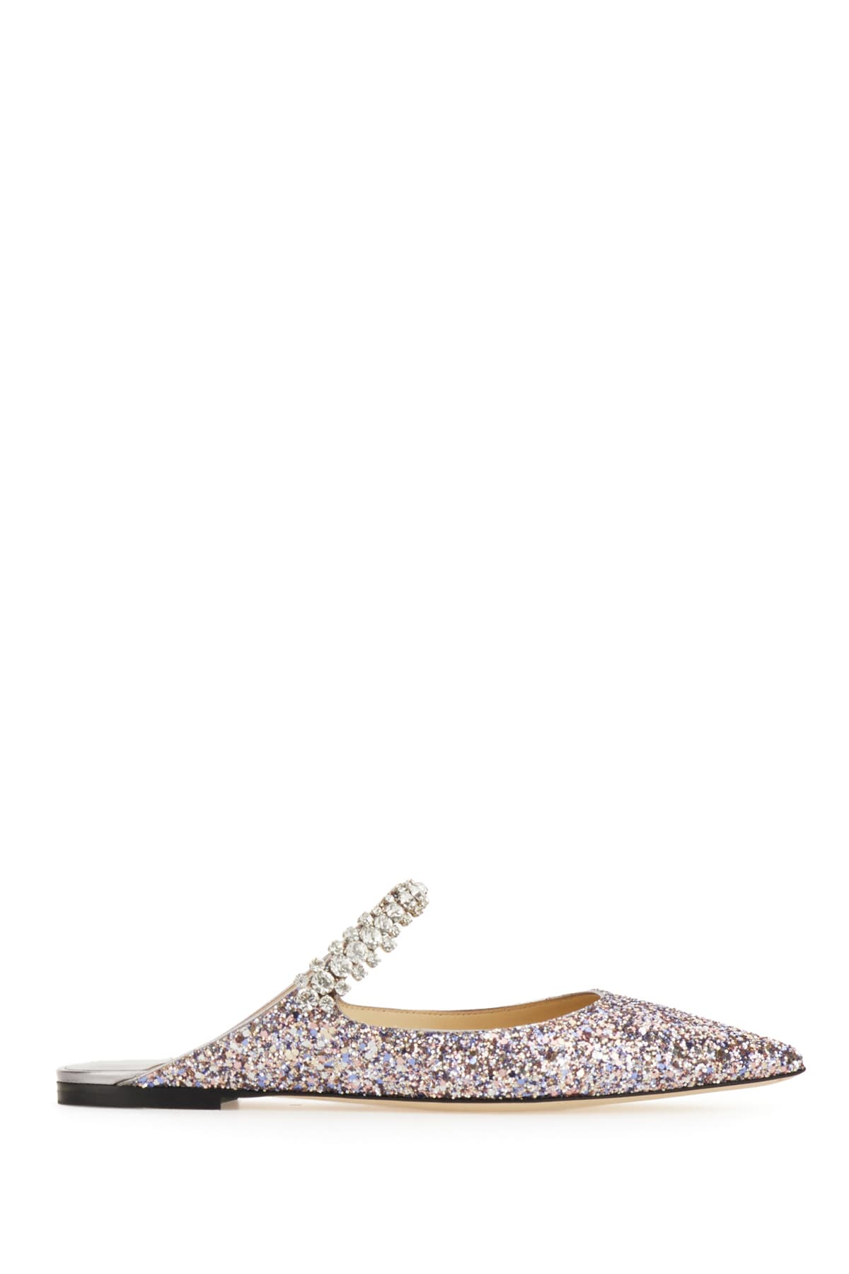 Shop Jimmy Choo Embellished Fabric Bing Flat Ballerinas In Sprinklemix